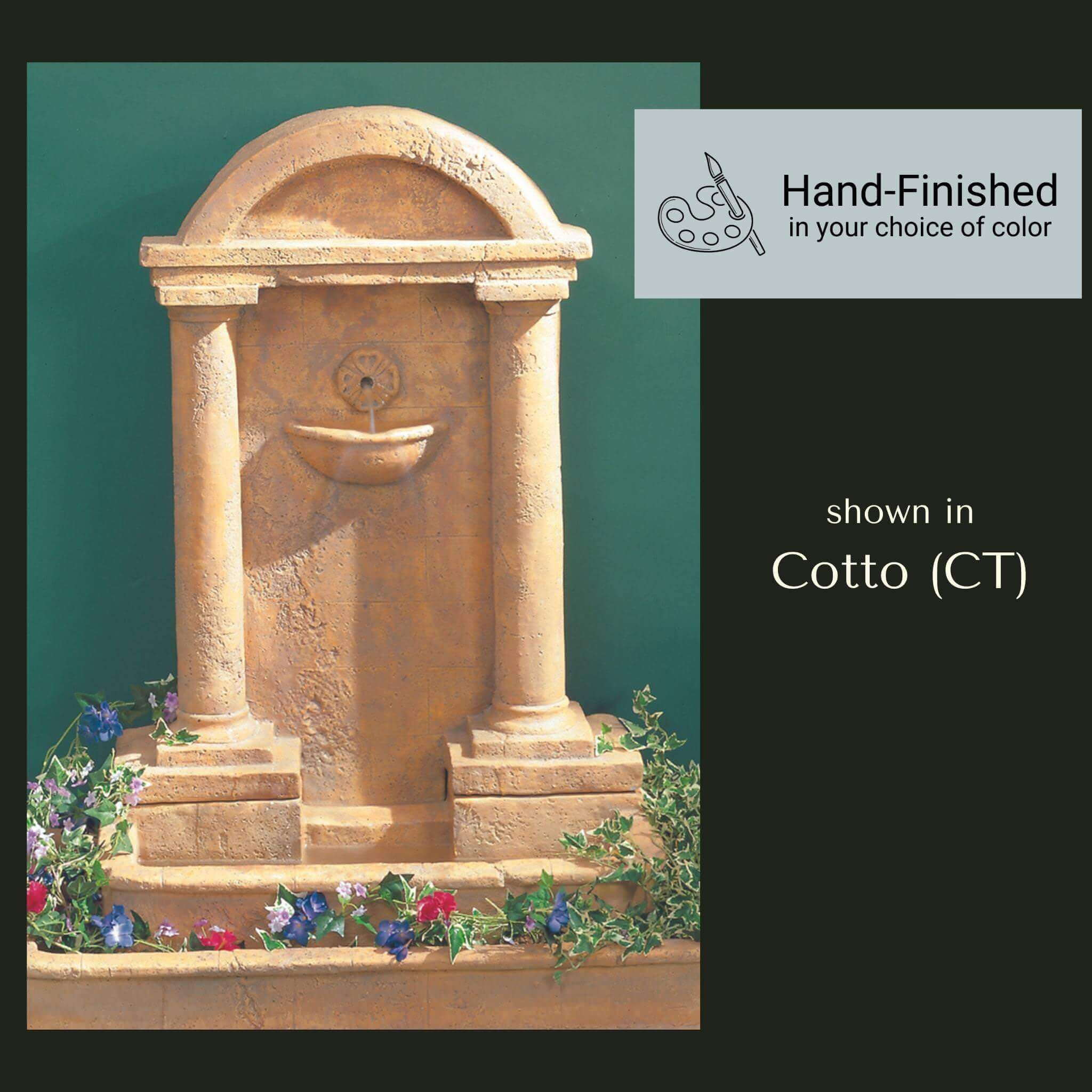 Foro Romano Concrete Wall Fountain w/Planter - Giannini #101