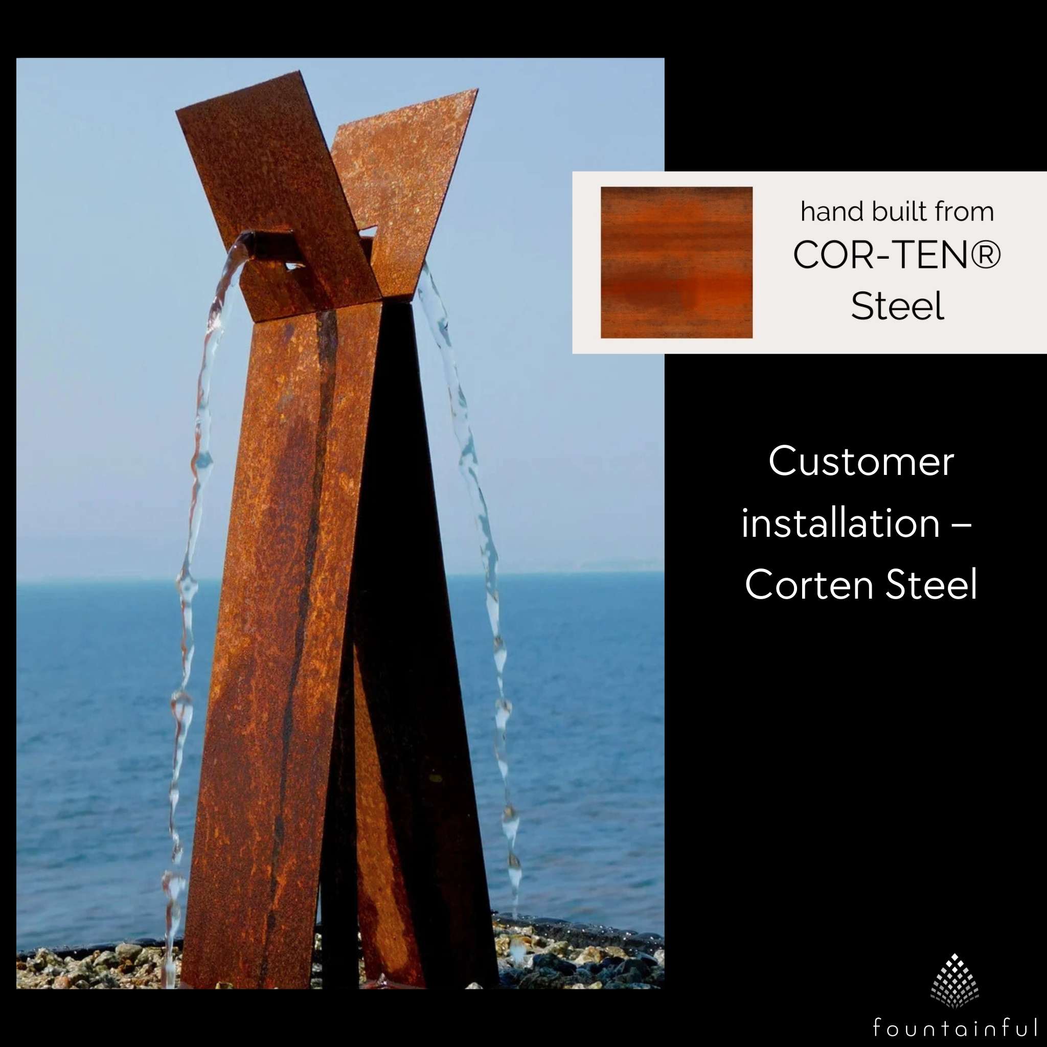 X3 Modern Fountain in Steel