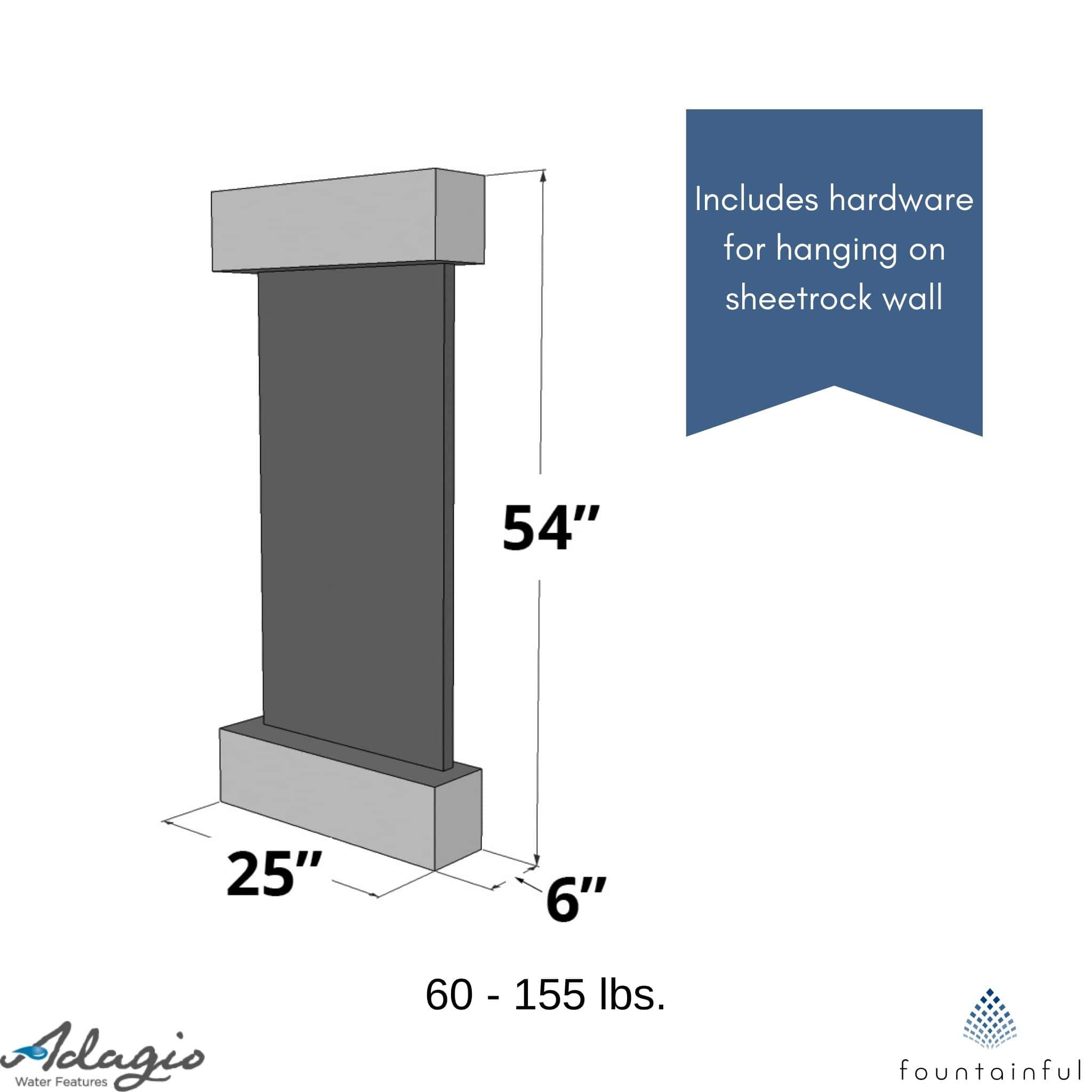 Cascade Springs Mounted Water Wall Fountain - Adagio
