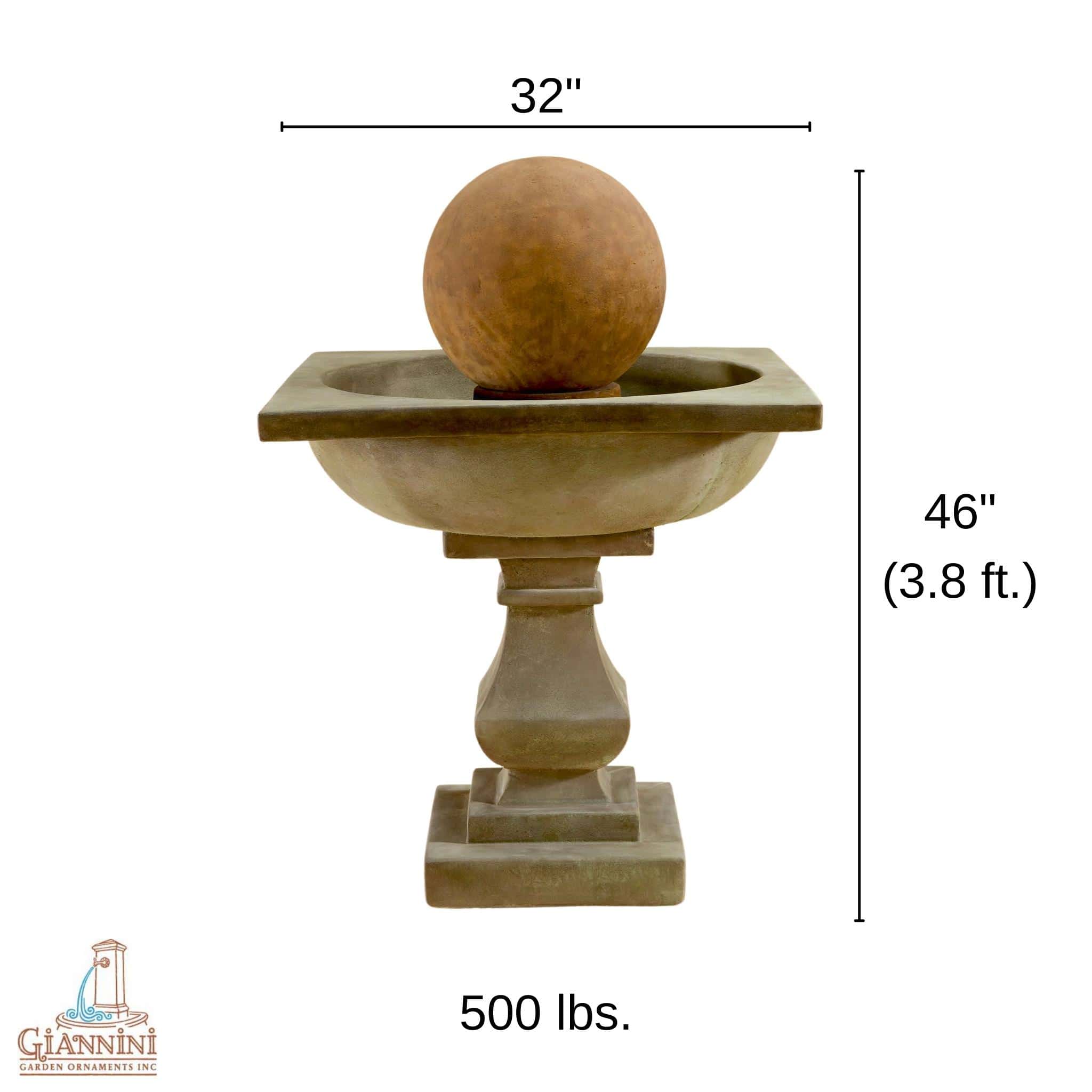 Lunara Concrete Sphere Fountain - Giannini #1669