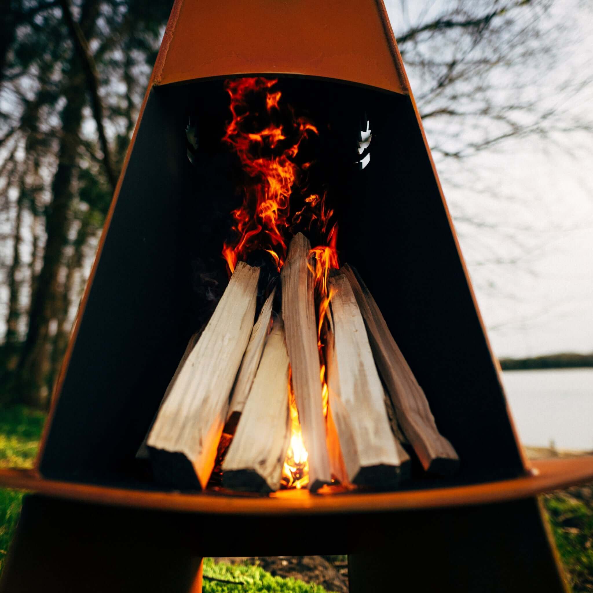 Vesuvius Wood Burning Fire Pit in Steel - Fire Pit Art