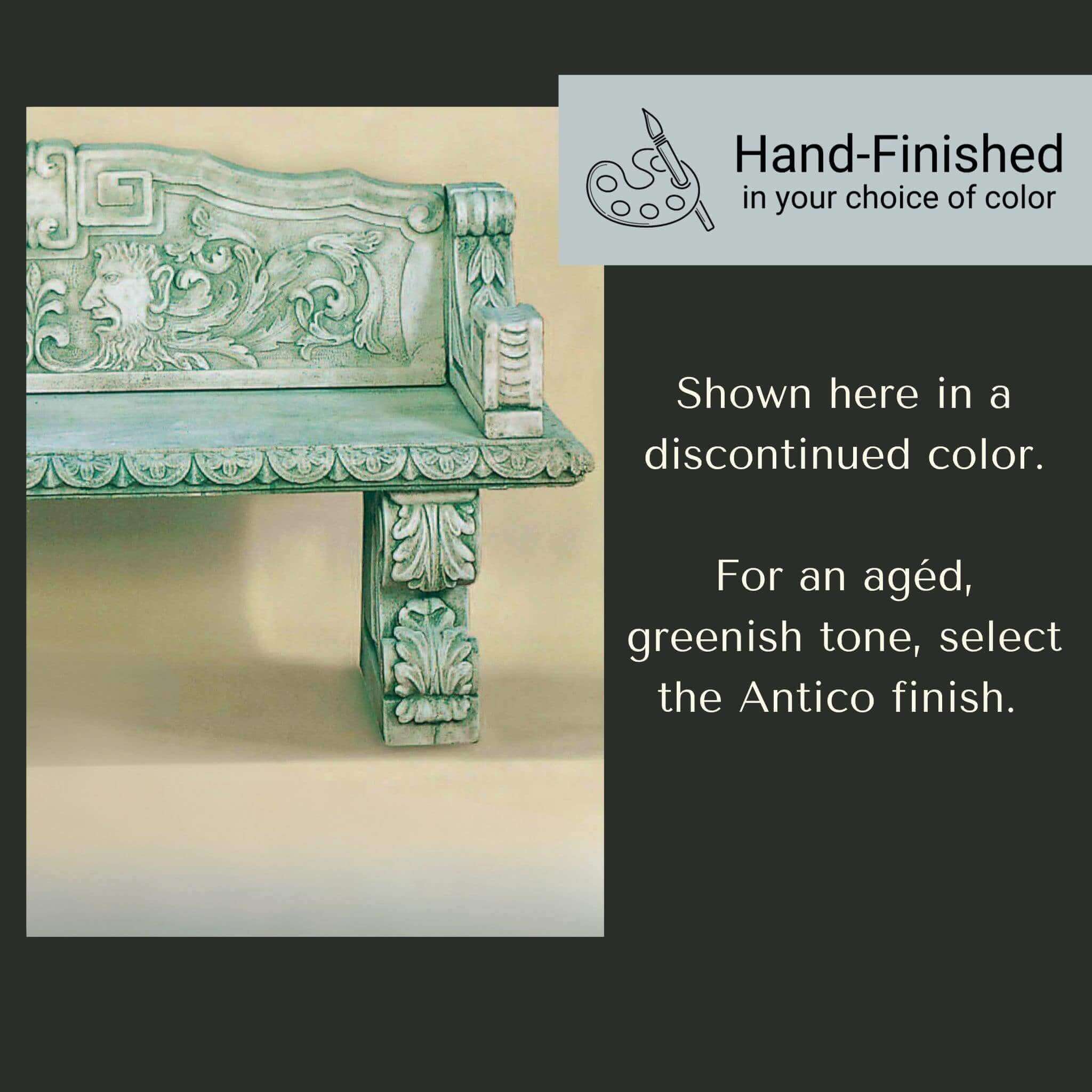 Green Man Concrete Garden Bench - Giannini #522