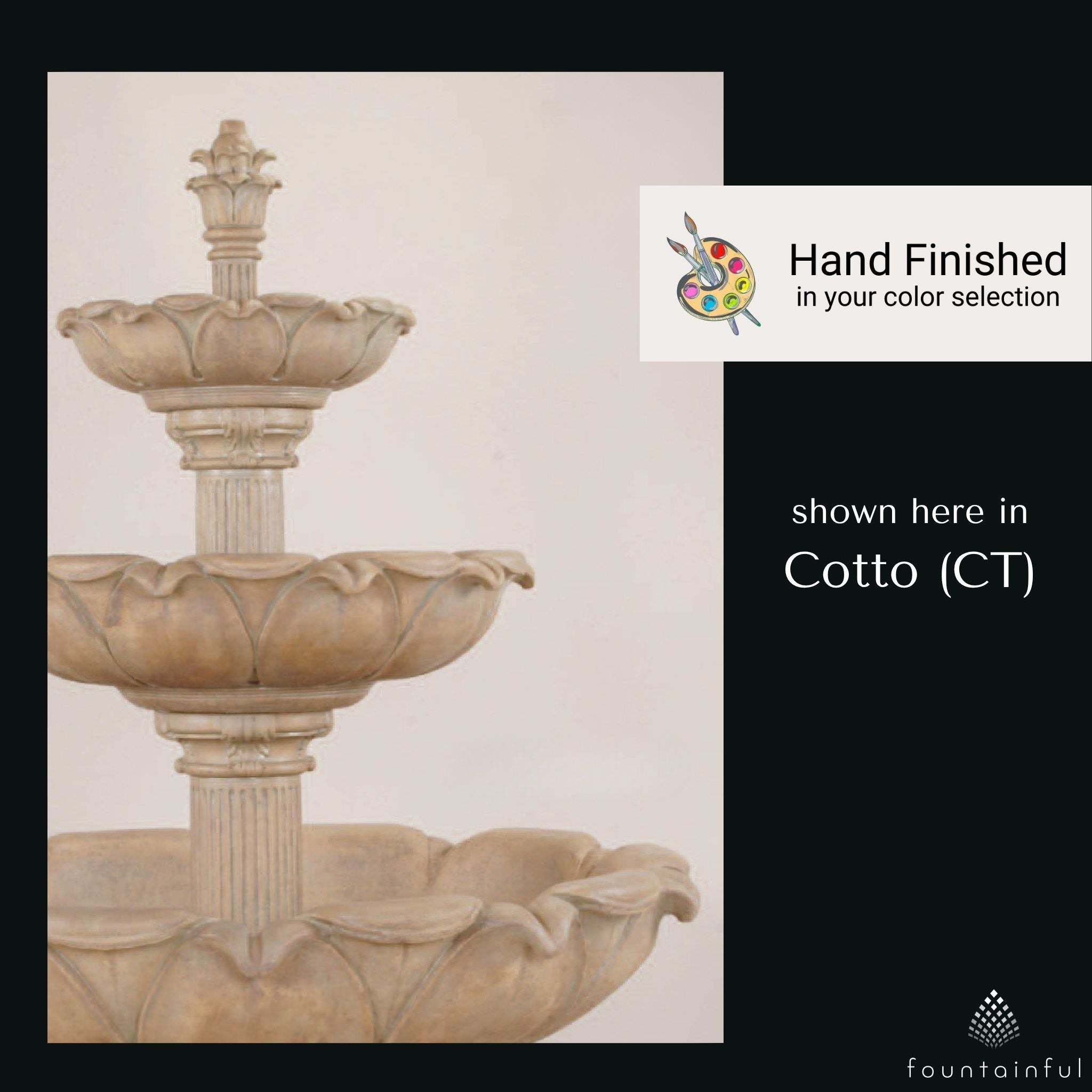 Acquarossa 3-Tier Short Concrete Fountain - Giannini #1203