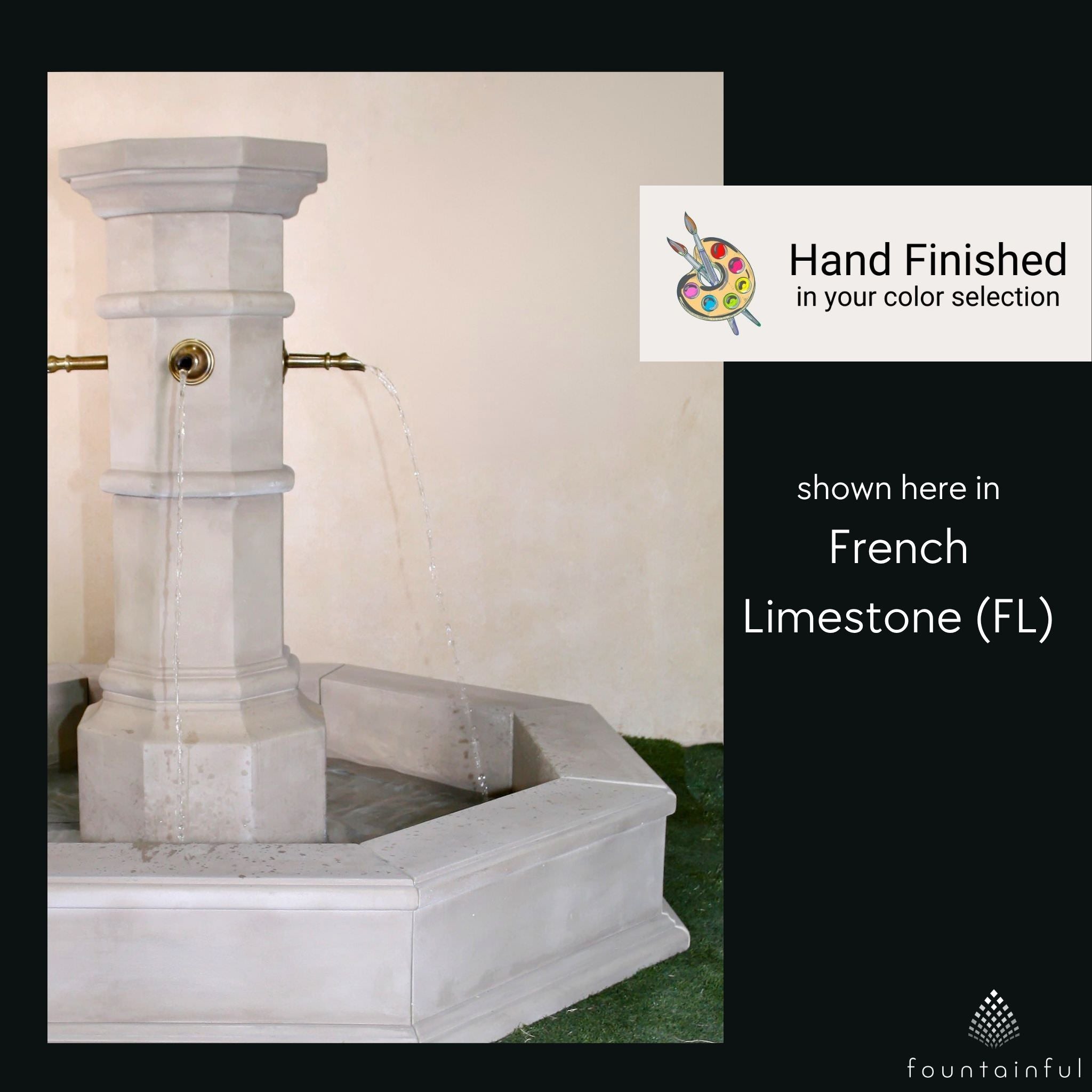 Octavius Concrete Column Pond Fountain - Giannini #1731