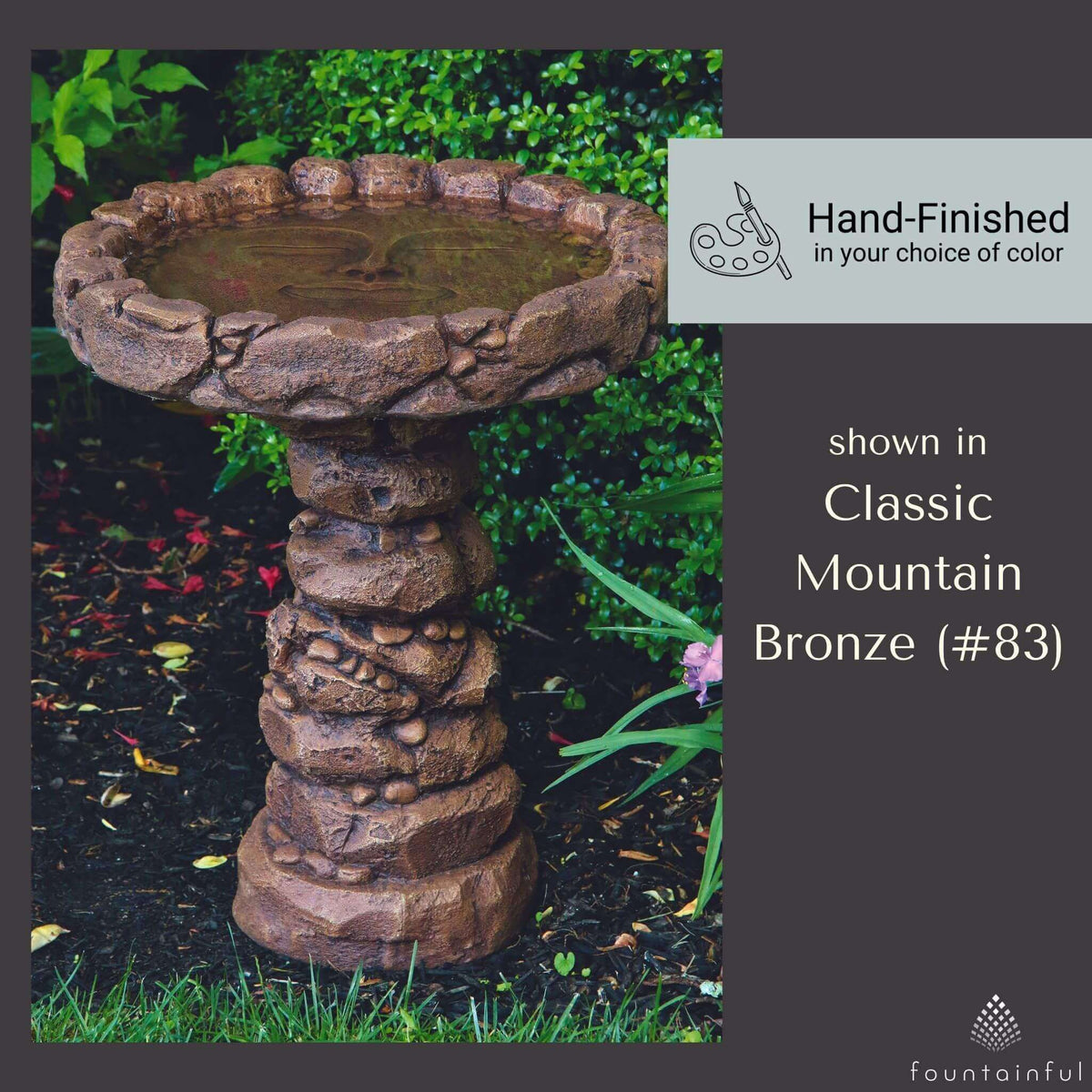 Quiet Reflections 1-Piece Concrete Bird Bath - Massarellis #9747