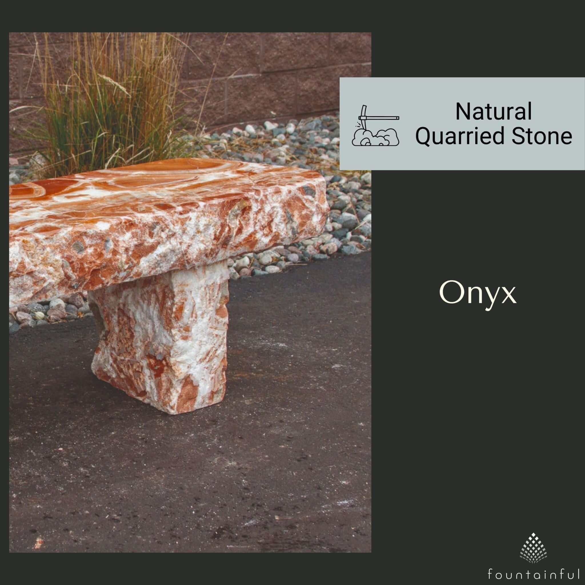 Red Onyx Garden Bench - Blue Thumb