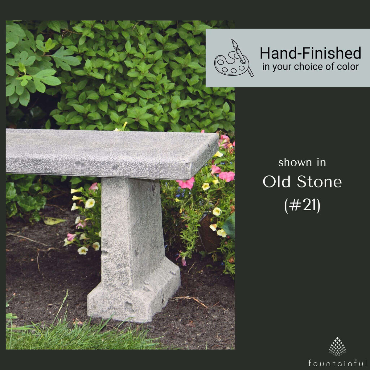 Chelsea Concrete Garden Bench - Massarellis #4941
