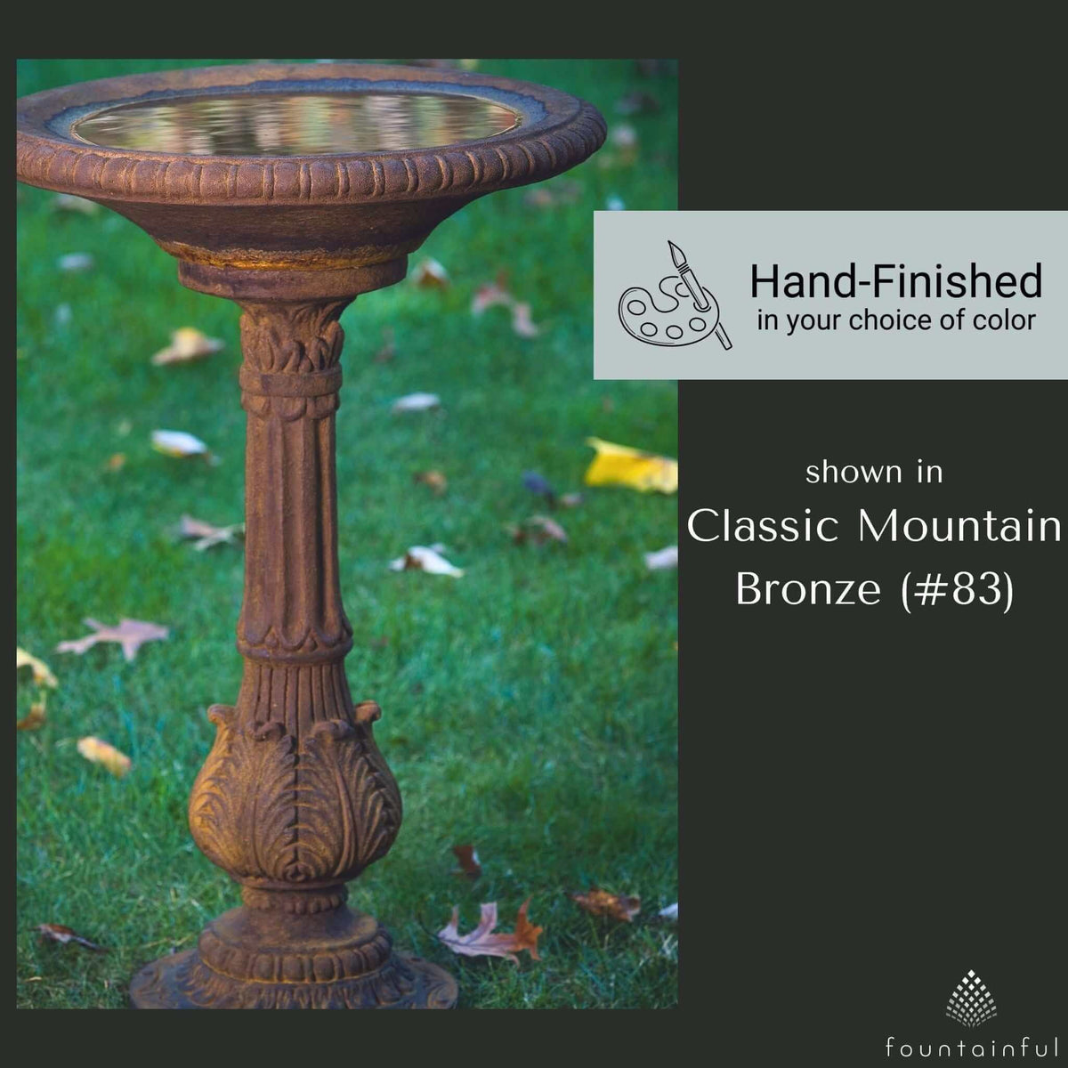 Victorian Fern Leaf Concrete Bird Bath - Massarellis #9703