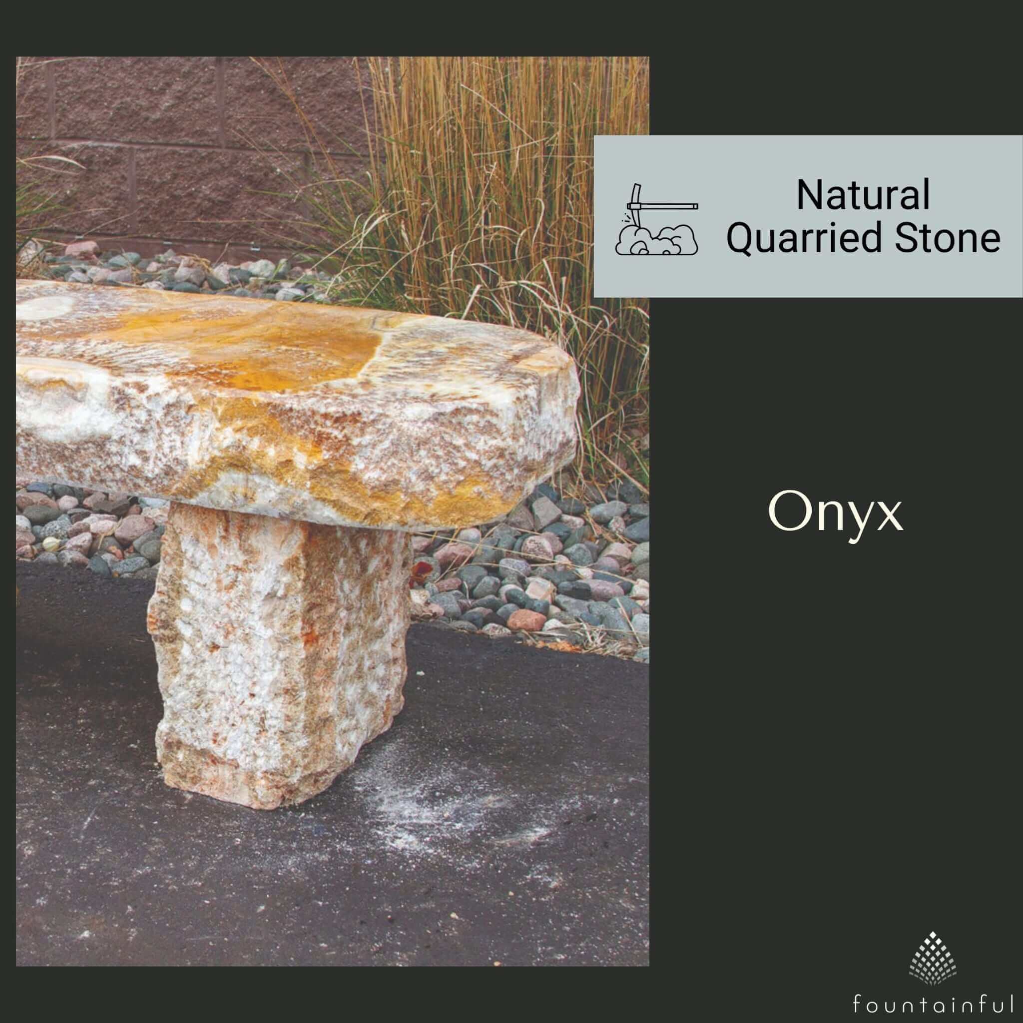 Yellow Onyx Garden Bench - Blue Thumb