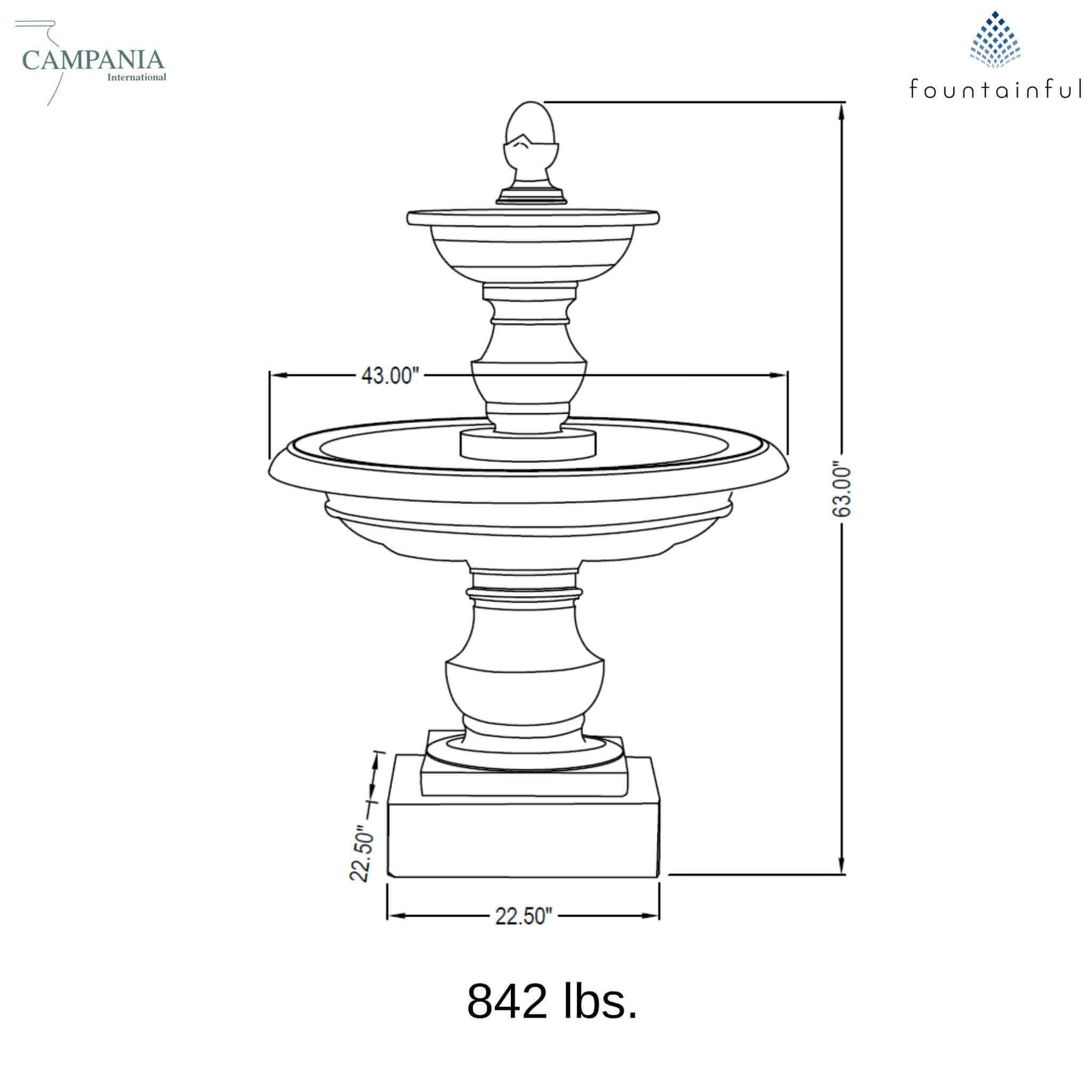 San Pietro 2-Tier Concrete Fountain - Campania #FT17