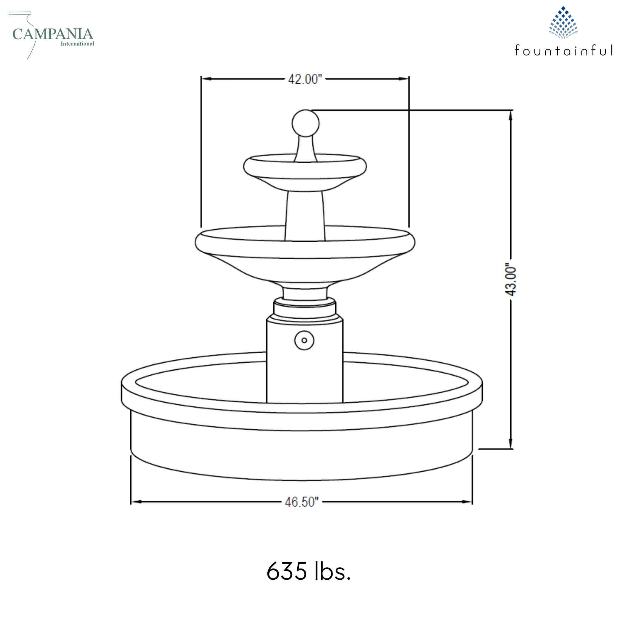 Esplanade 2-Tier Concrete Fountain - Campania #FT78
