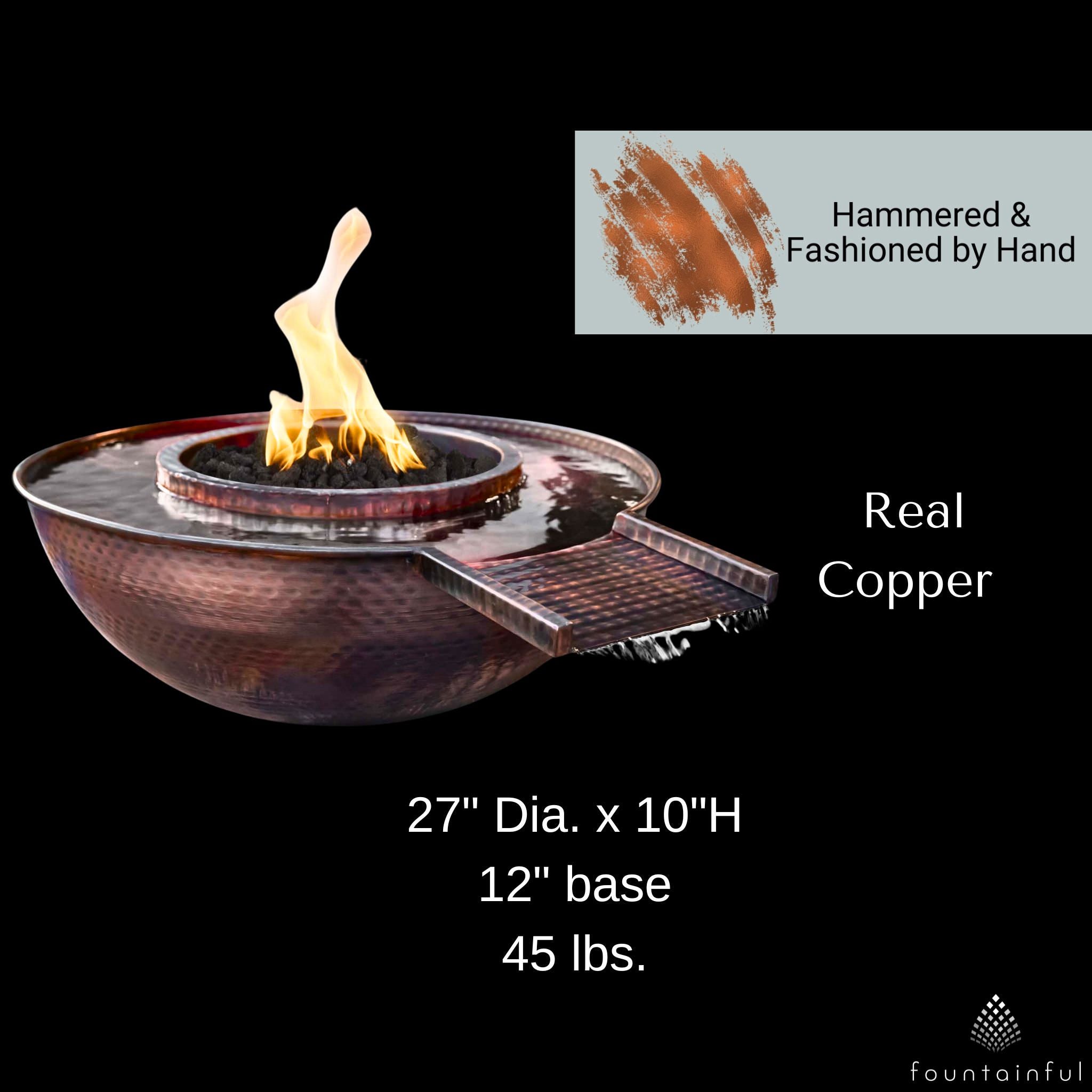 Sedona Gravity Spill Copper Fire & Water Bowl - The Outdoor Plus