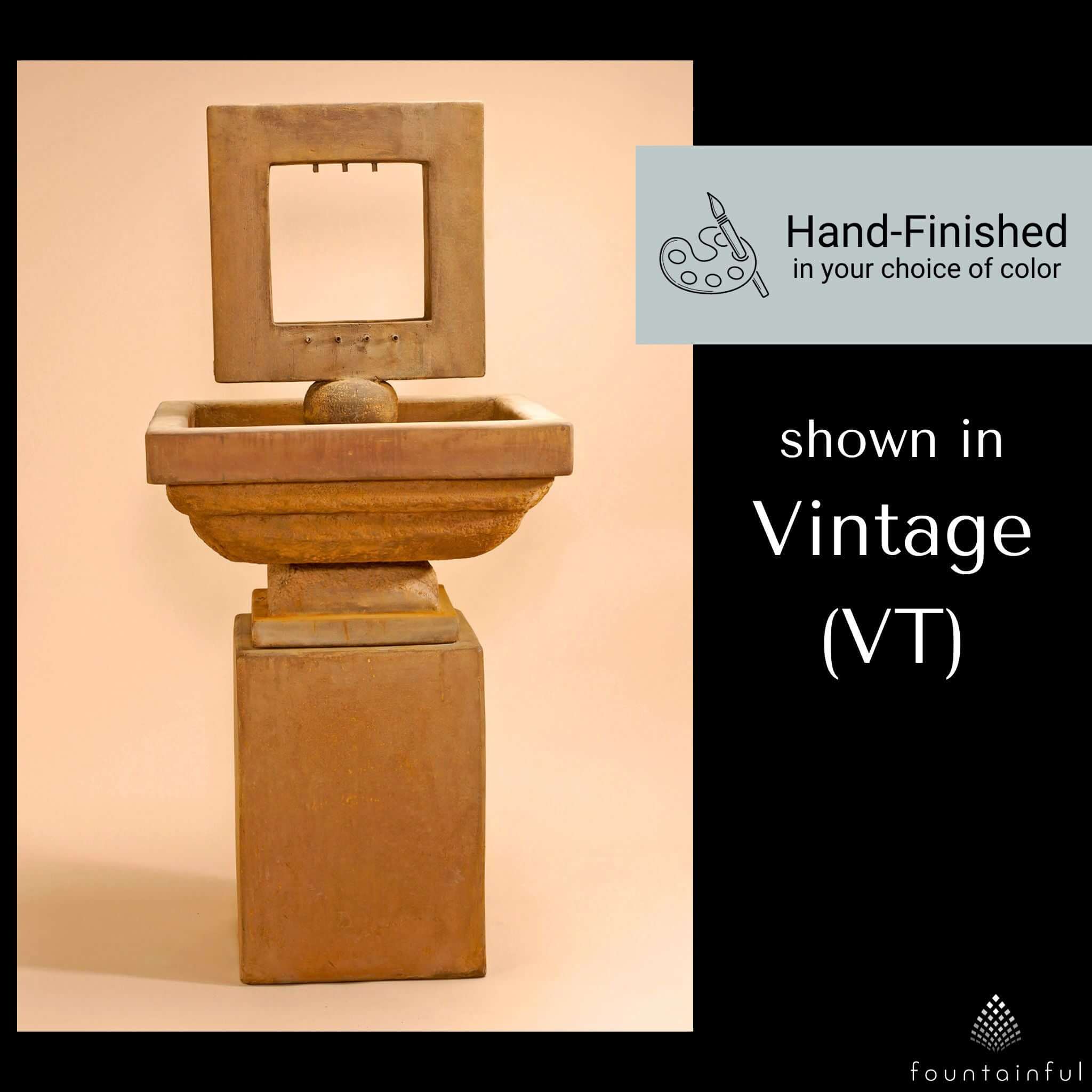 Contempo Square Concrete Fountain - Giannini #1628