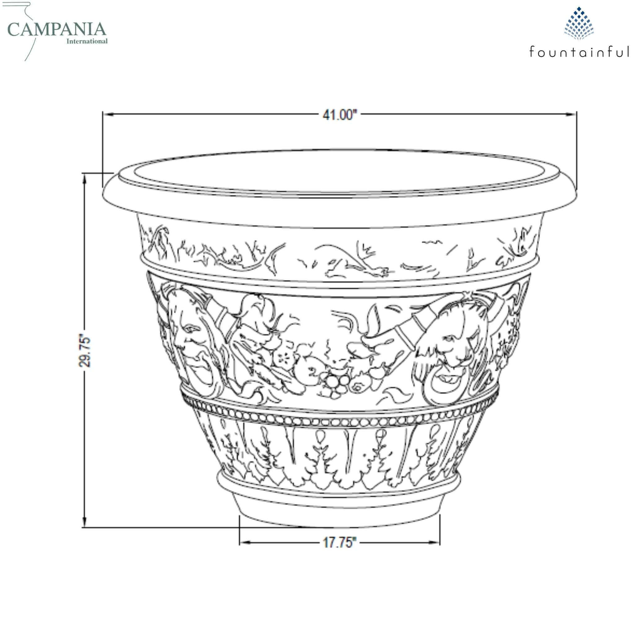Rosecliff Lion Head Concrete Planter - Campania #P683