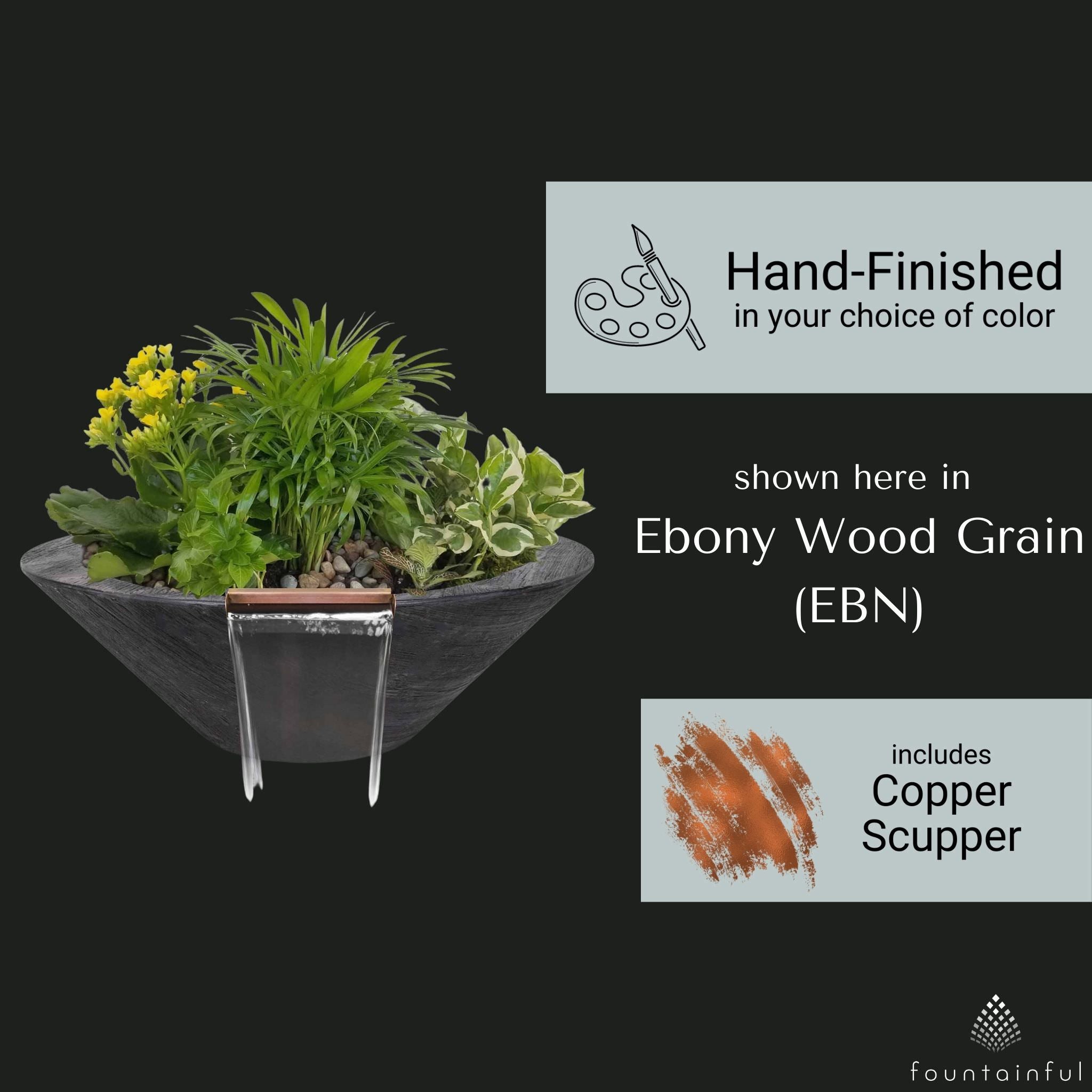 Cazo "Woodgrain" Concrete Planter & Water Bowl - The Outdoor Plus