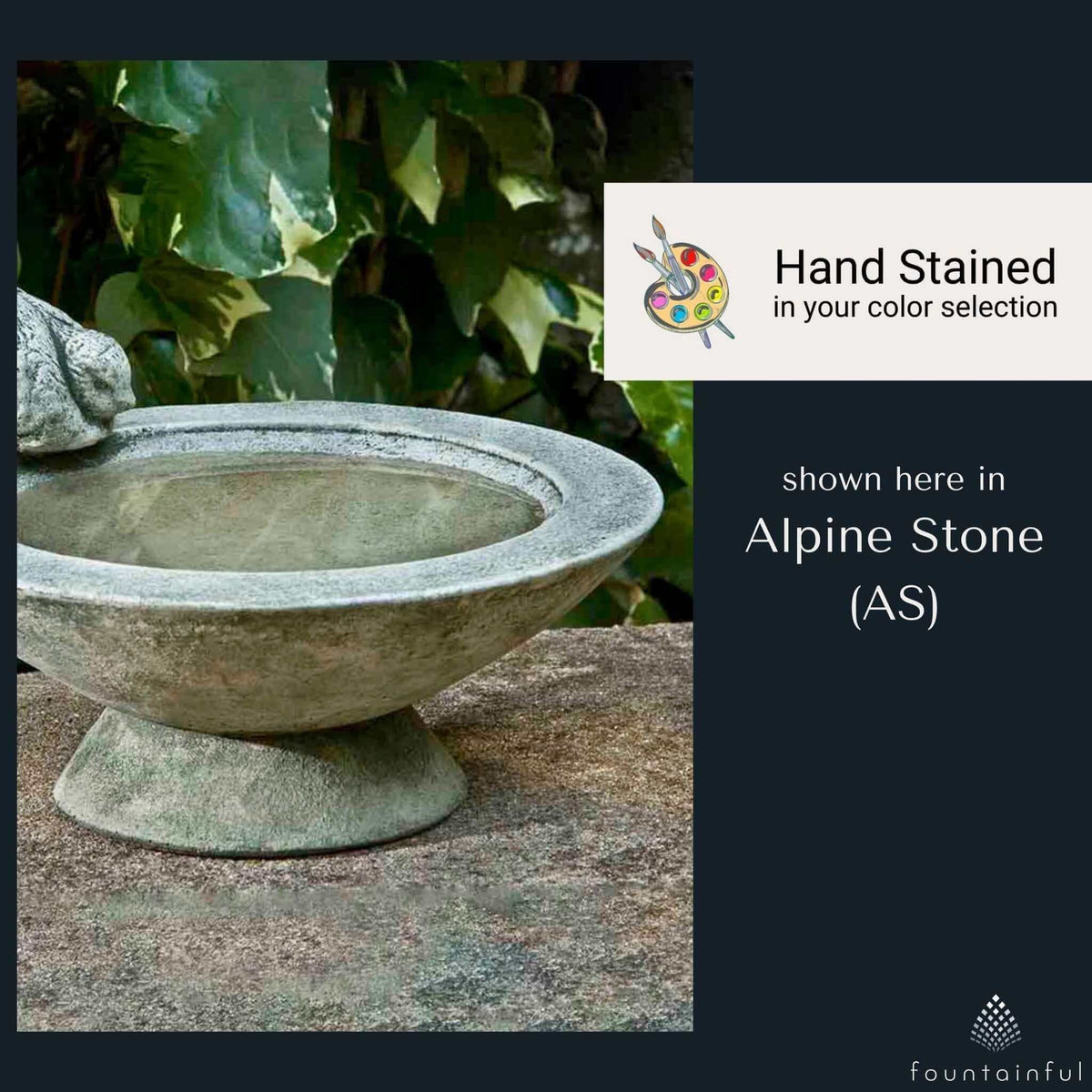 Songbird's Rest Concrete Bird Bath - Campania #B140