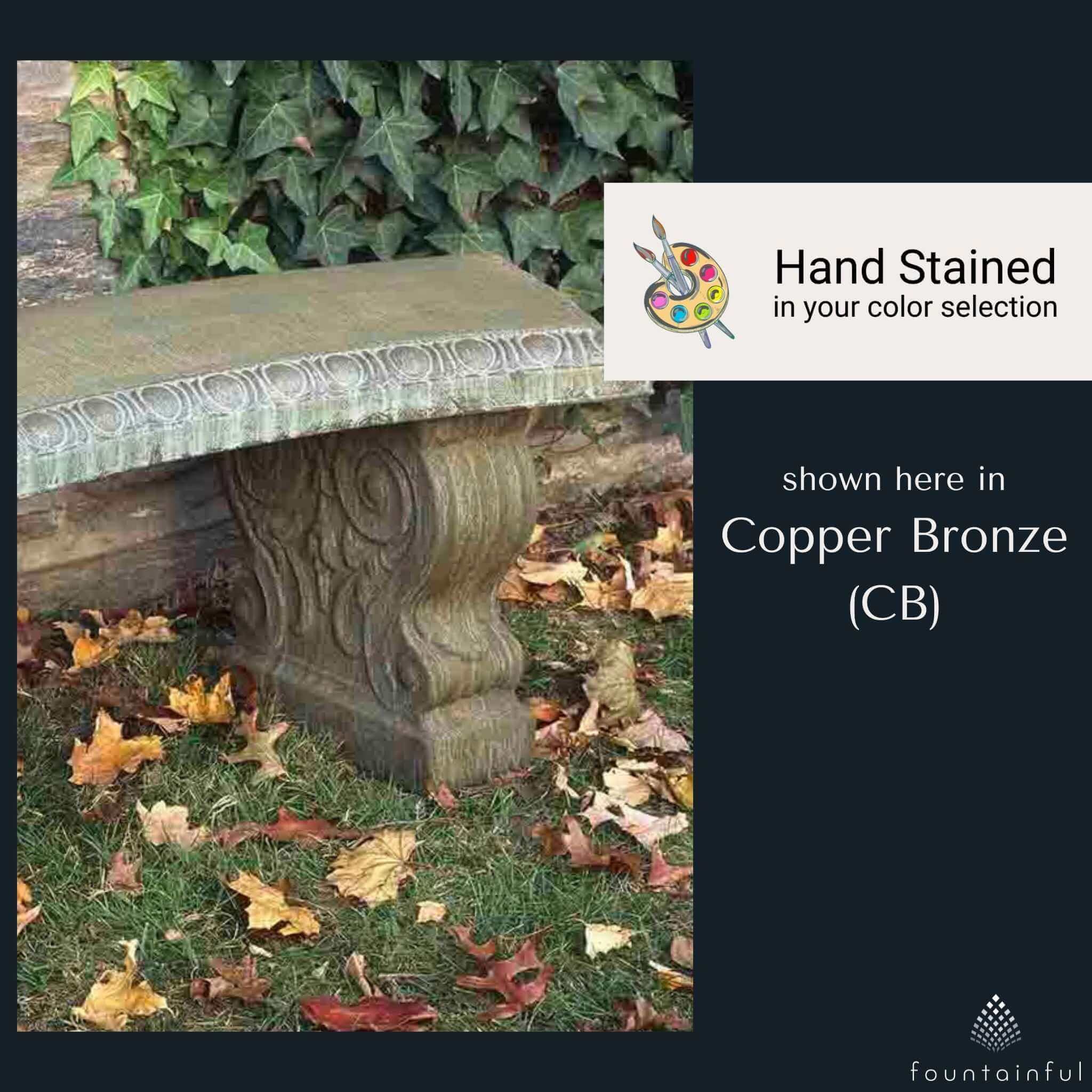 Traditional Curved Concrete Garden Bench - Campania #BE03