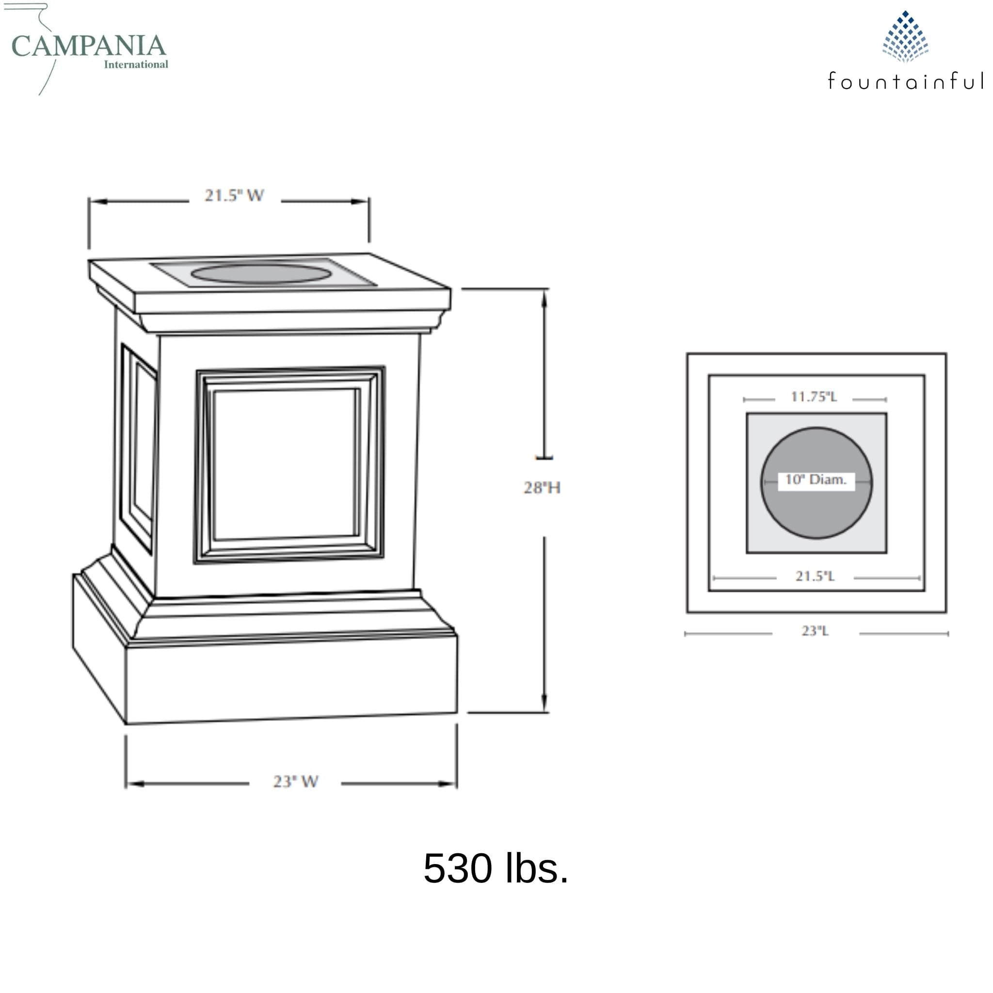 St. Louis Concrete Planter Pedestal - Campania #PD197