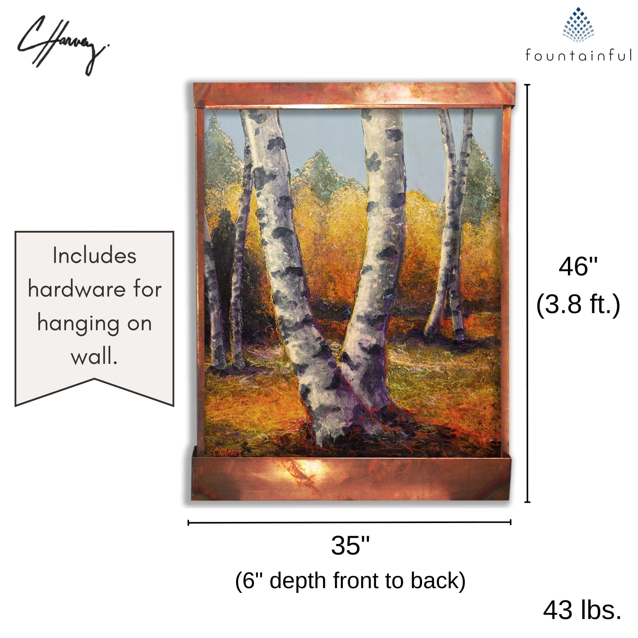Birch Trees Artwork Wall Fountain - CHG