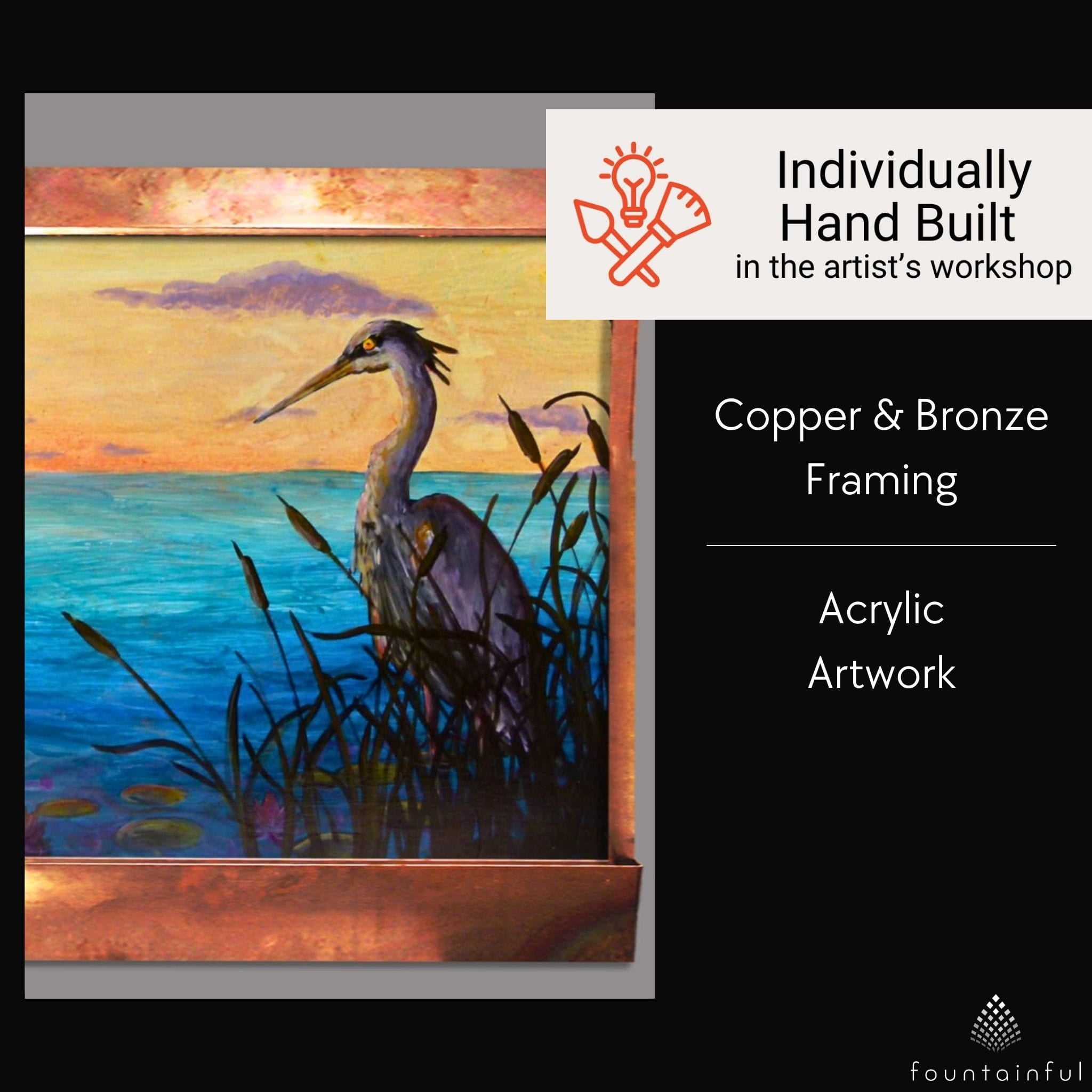 Great Blue Heron Wall Fountain - CHG