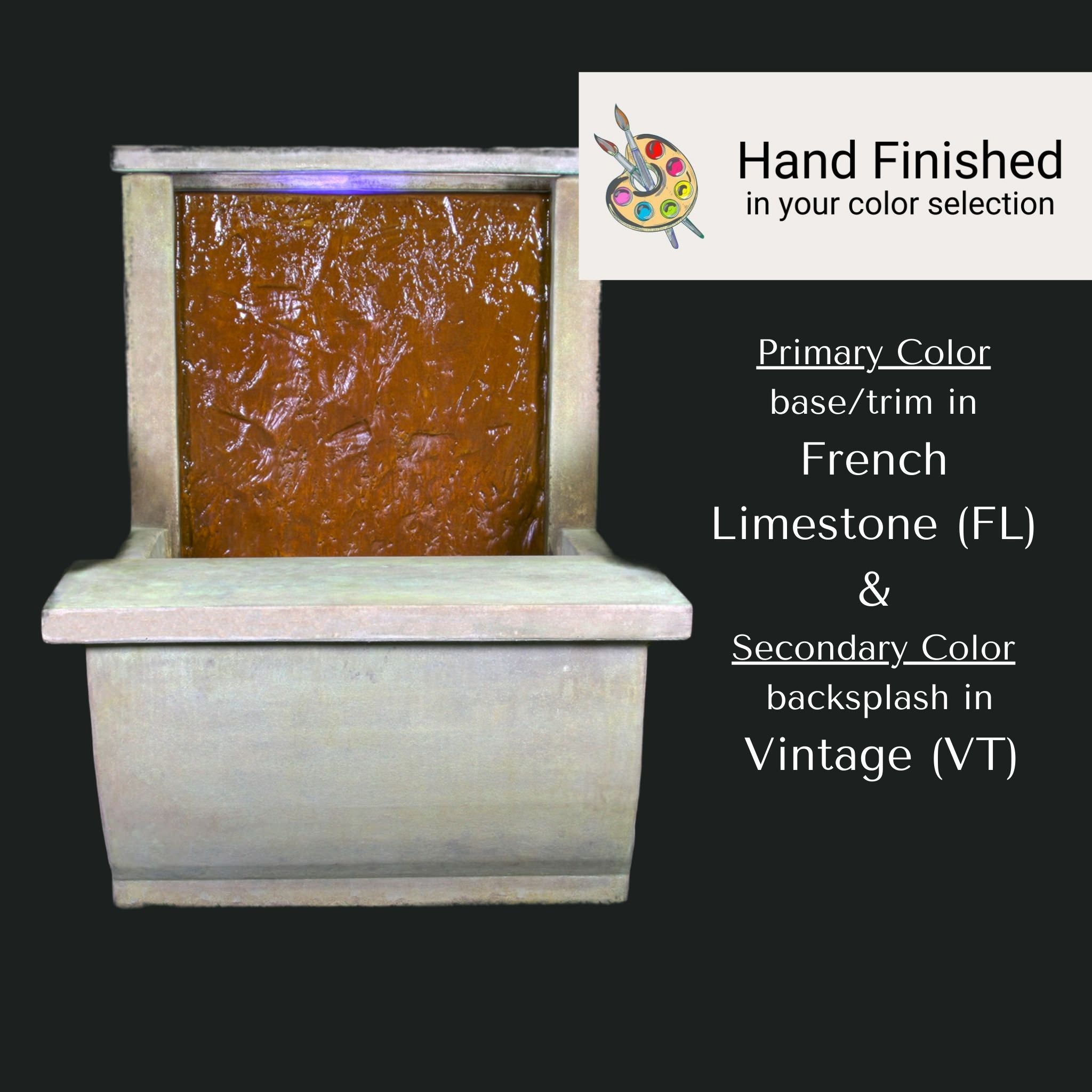 Slate Water Wall & Bench Concrete Fountain - Giannini #1726