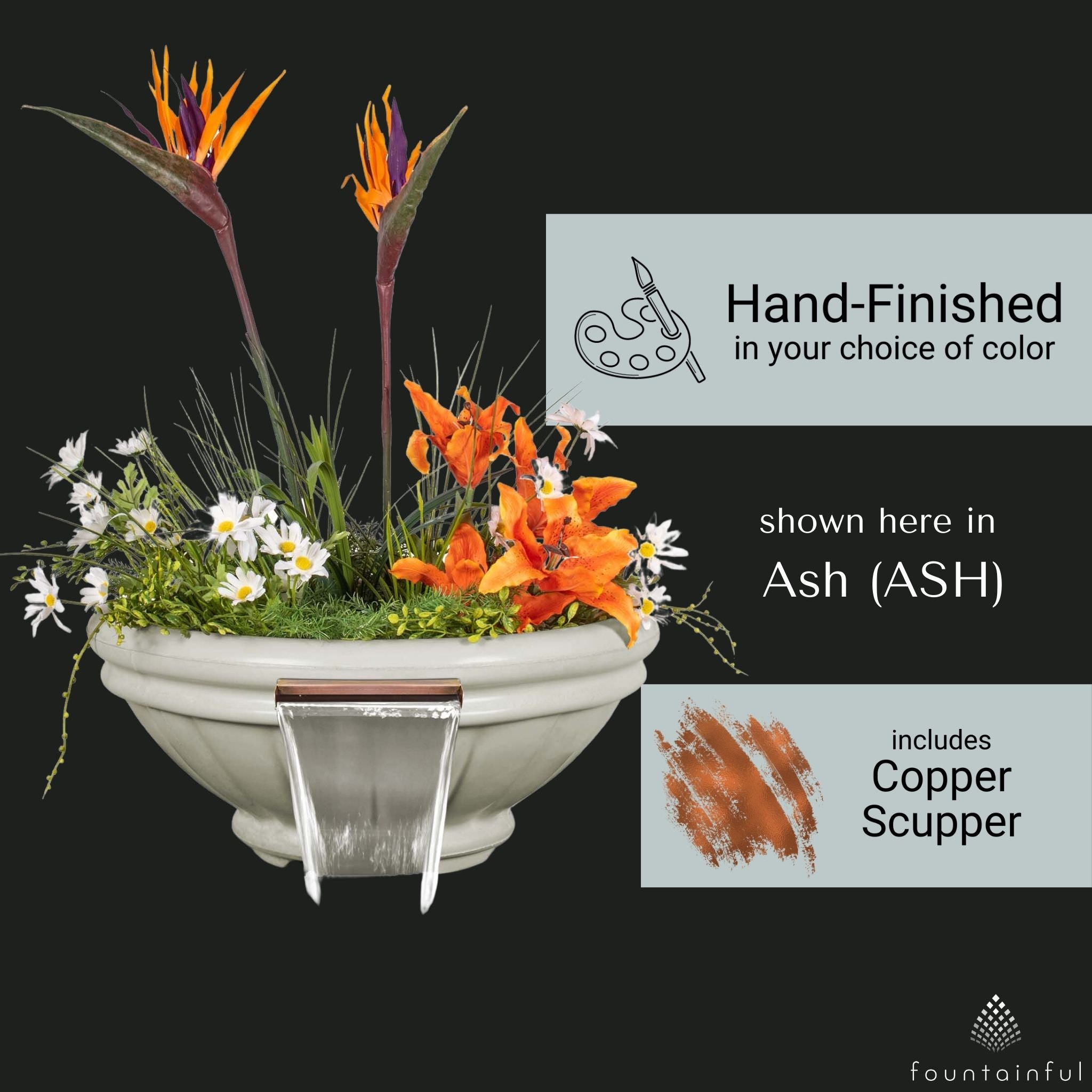 Roma Concrete Planter & Water Bowl - The Outdoor Plus