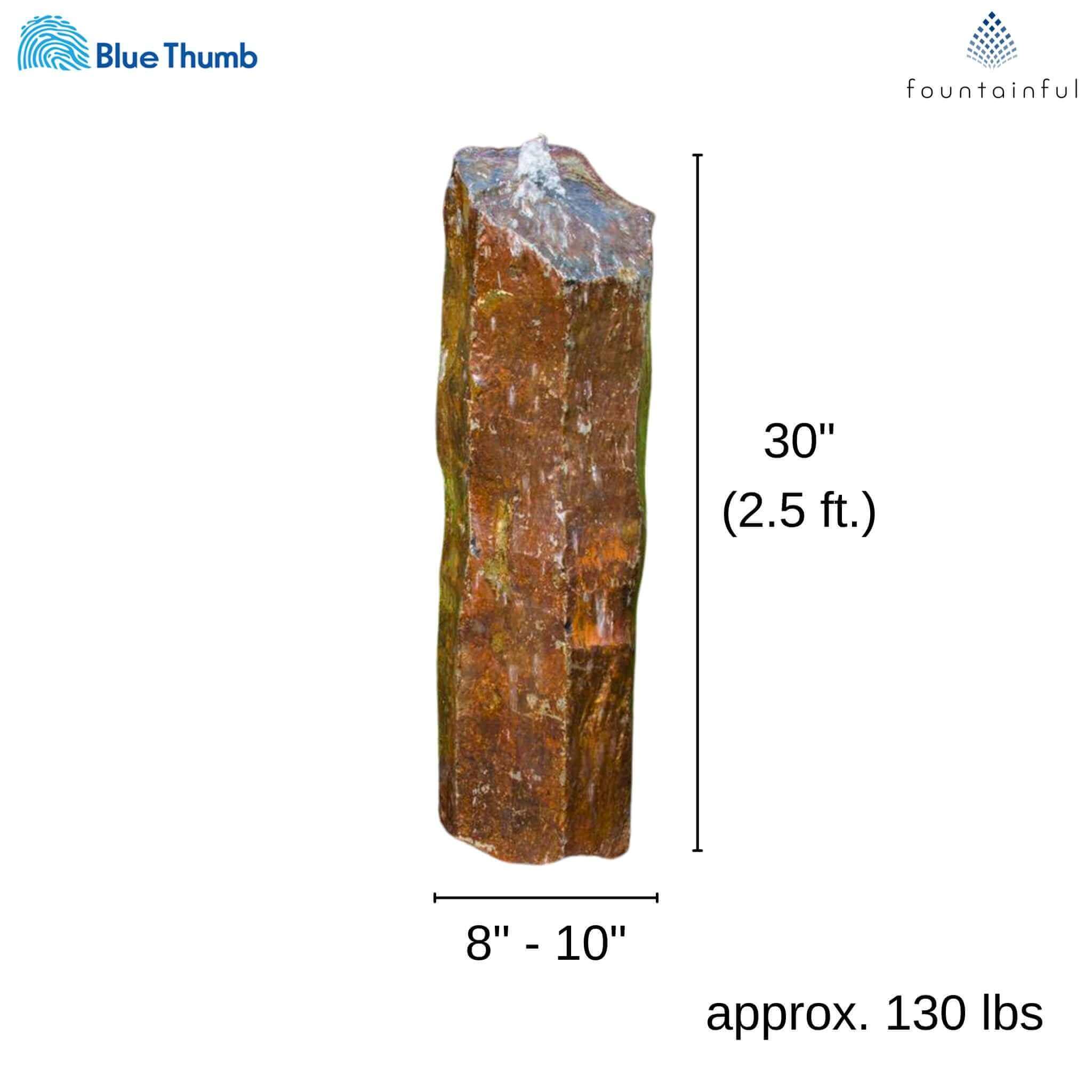 Rustic Basalt 30" Column Fountain - Complete Kit - Blue Thumb
