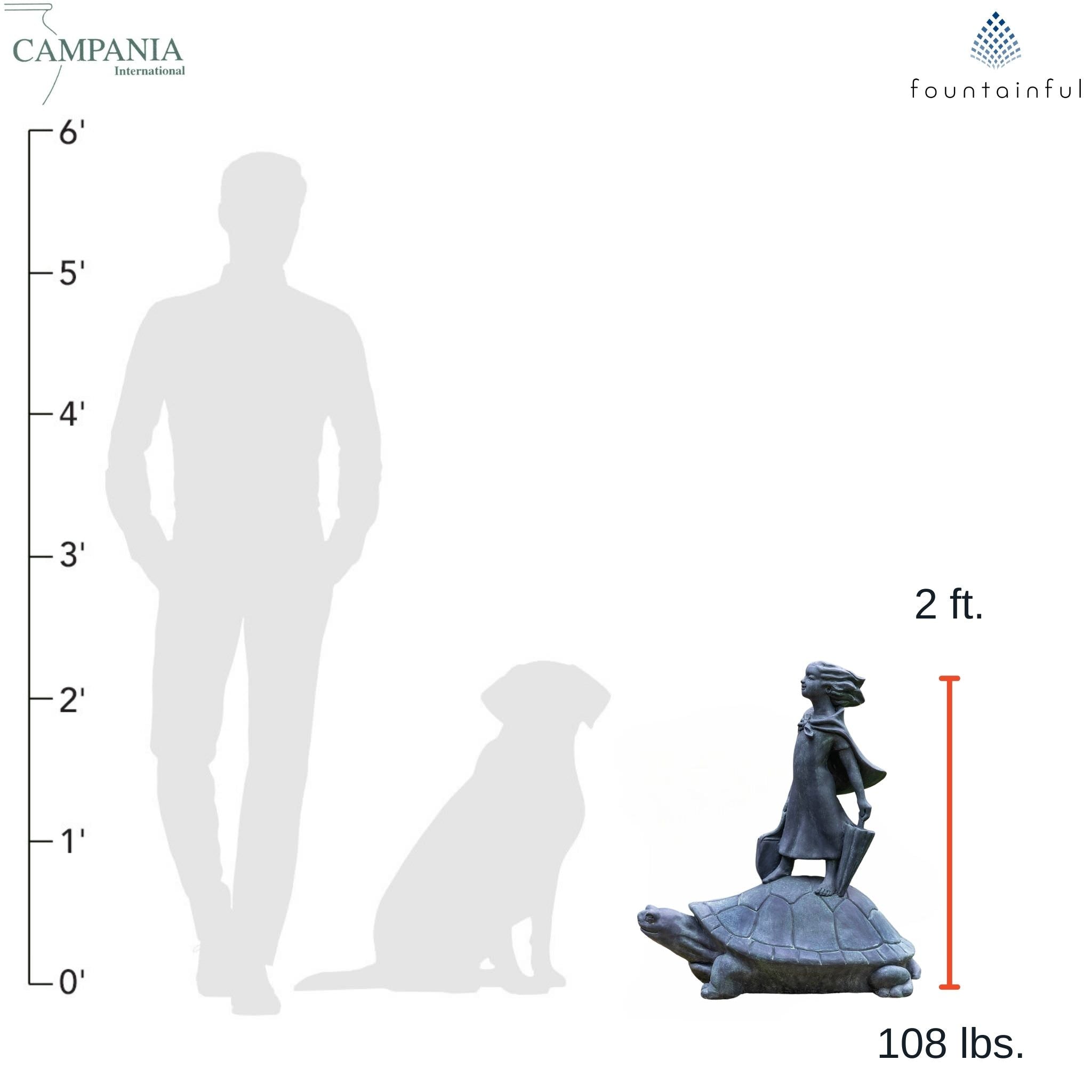 Tortoise Shell Express Concrete Garden Statue - Campania #S512