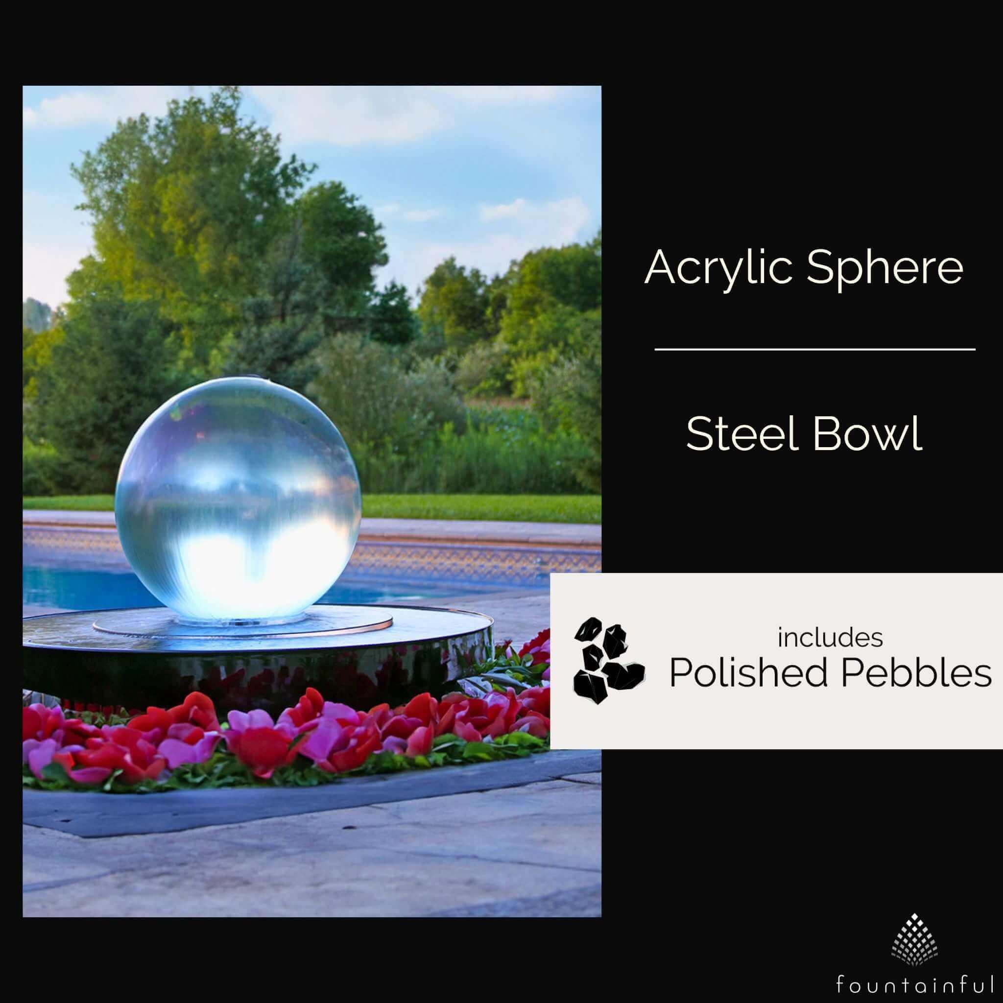 Crystal Sphere (24") Water Fountain - Complete Kit - Blue Thumb