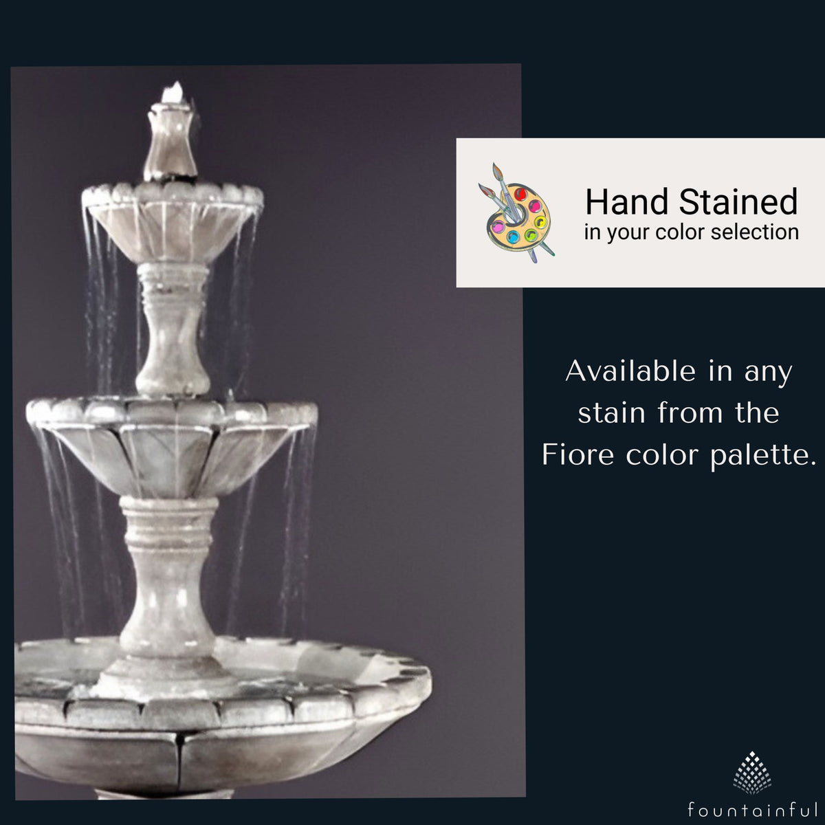 Dijon 3-Tier Tall Concrete Fountain - Fiore #LG173