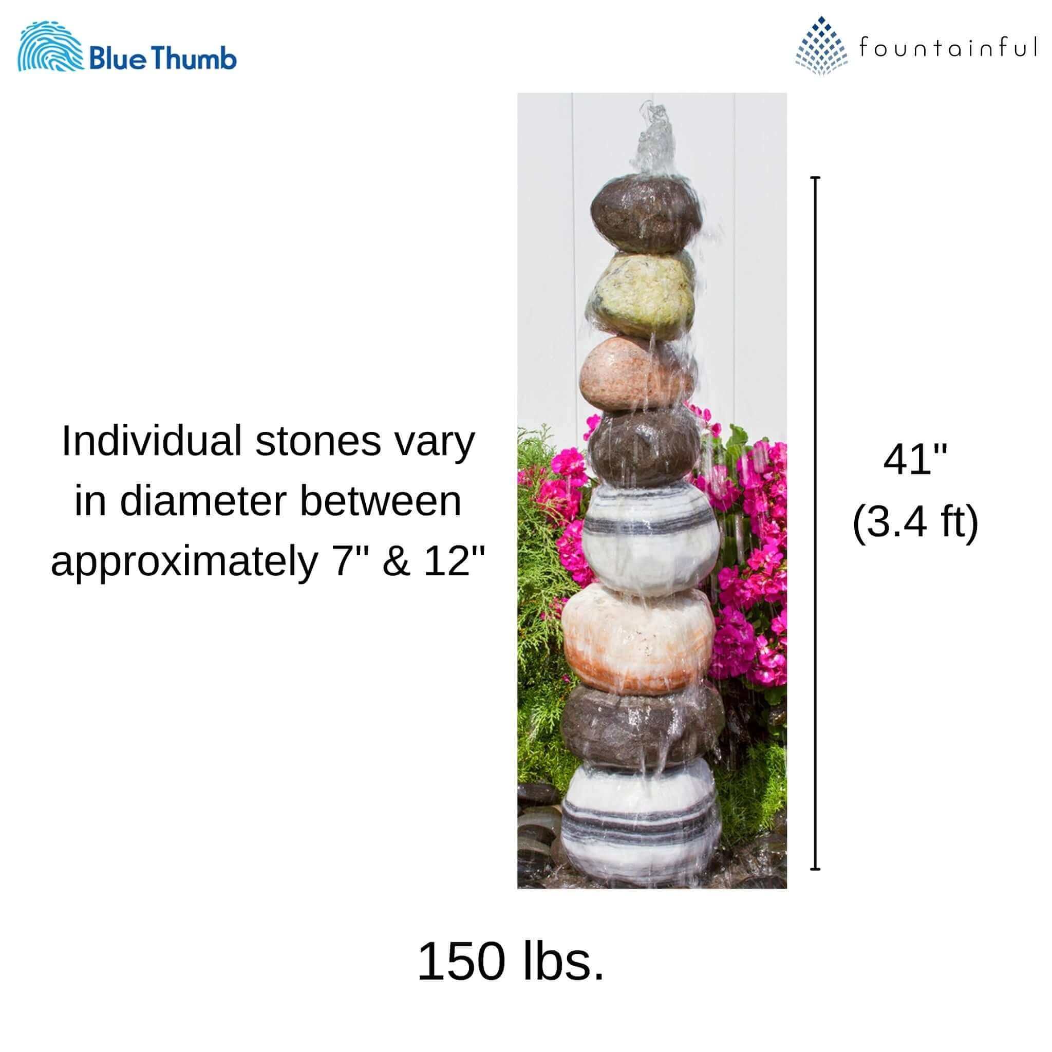 Stacked Pebble Fountain - Complete Kit - Blue Thumb
