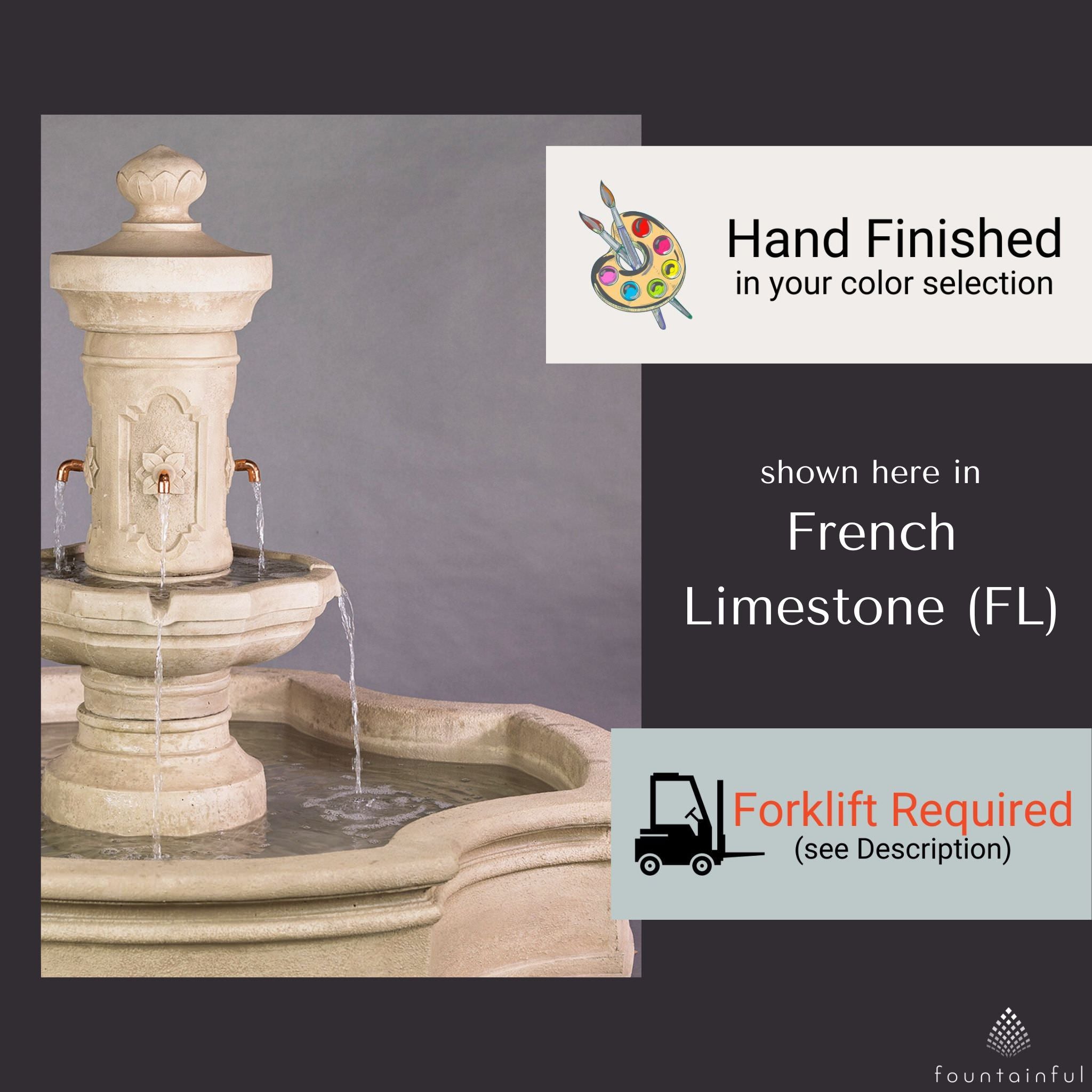 Ravello Monaco Pond Concrete Fountain - Giannini #1859