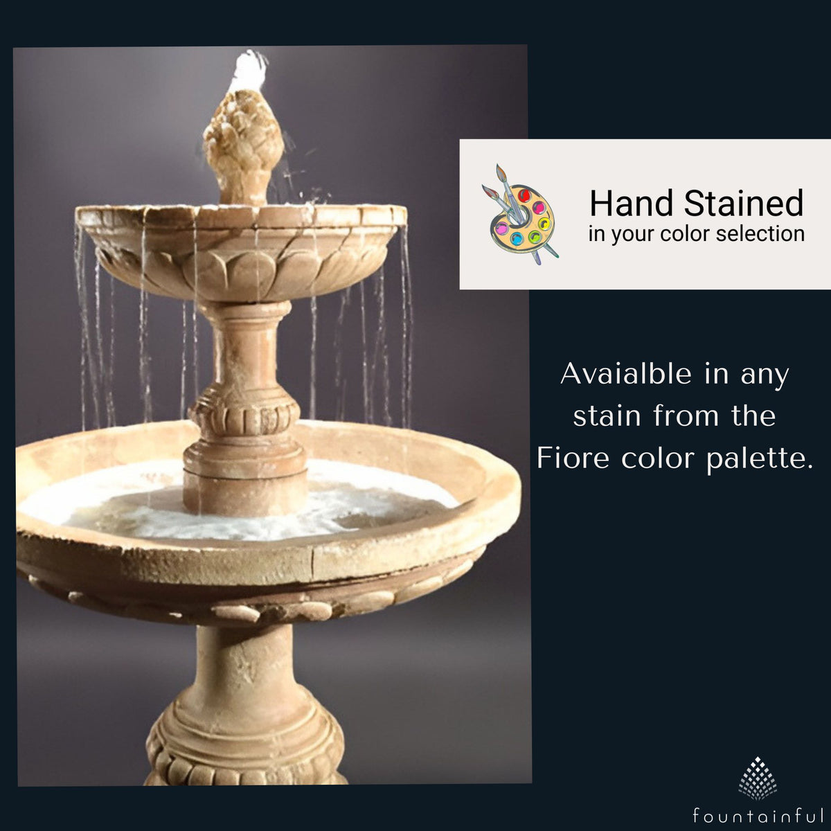 Geneva 2-Tier Concrete Fountain - Fiore #LG164FT2
