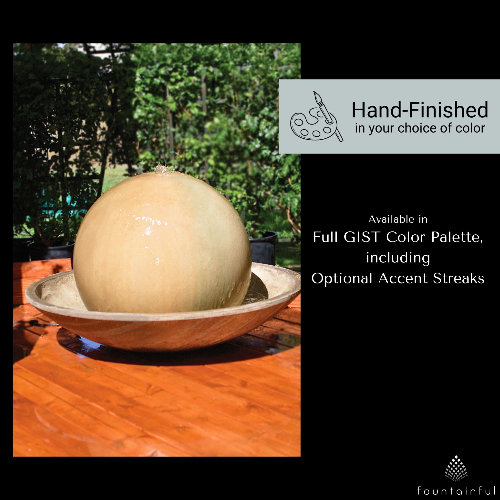 Ball and Wok Concrete Fountain - GIST Fountains