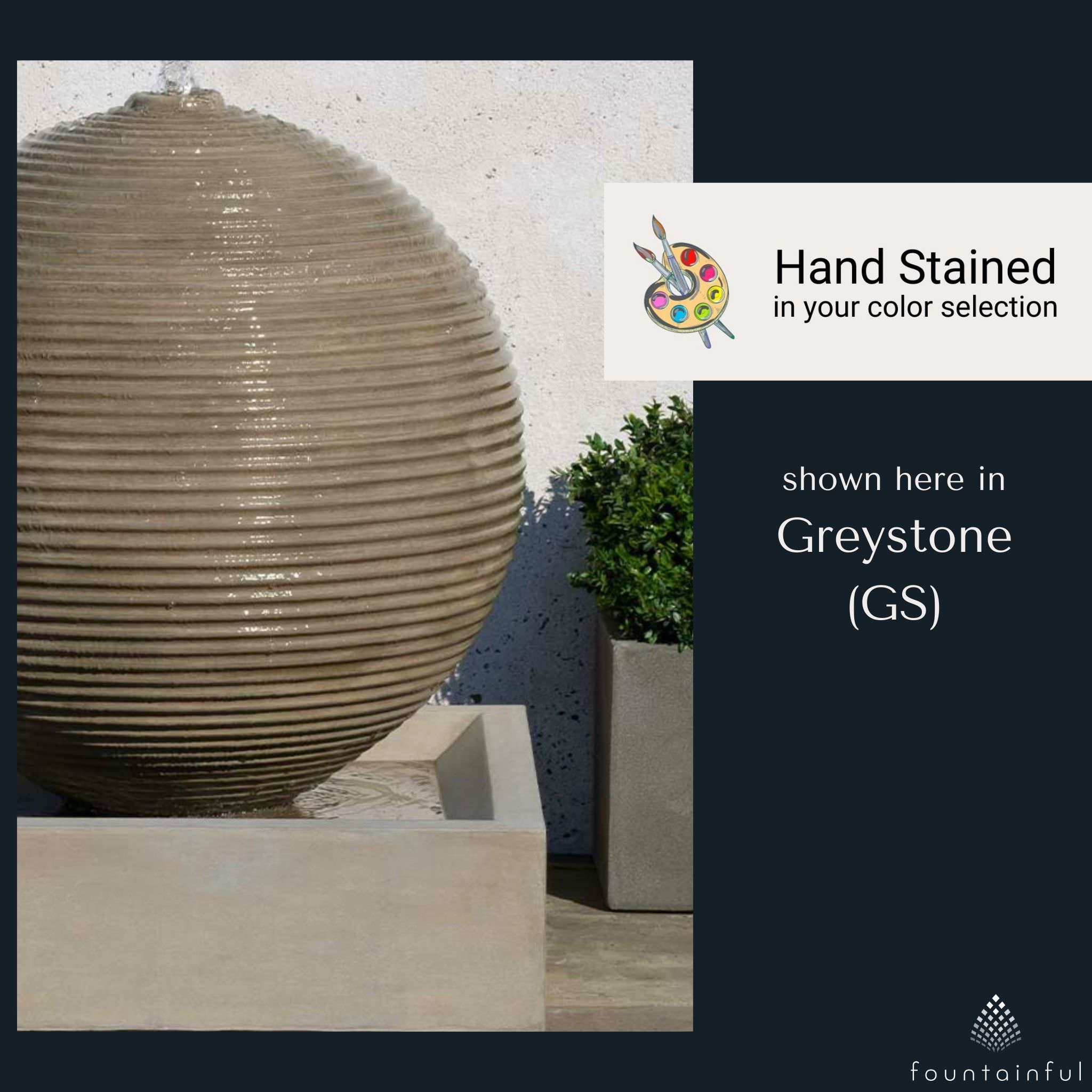 Ribbed Sphere GFRC Garden Fountain - Campania #1114