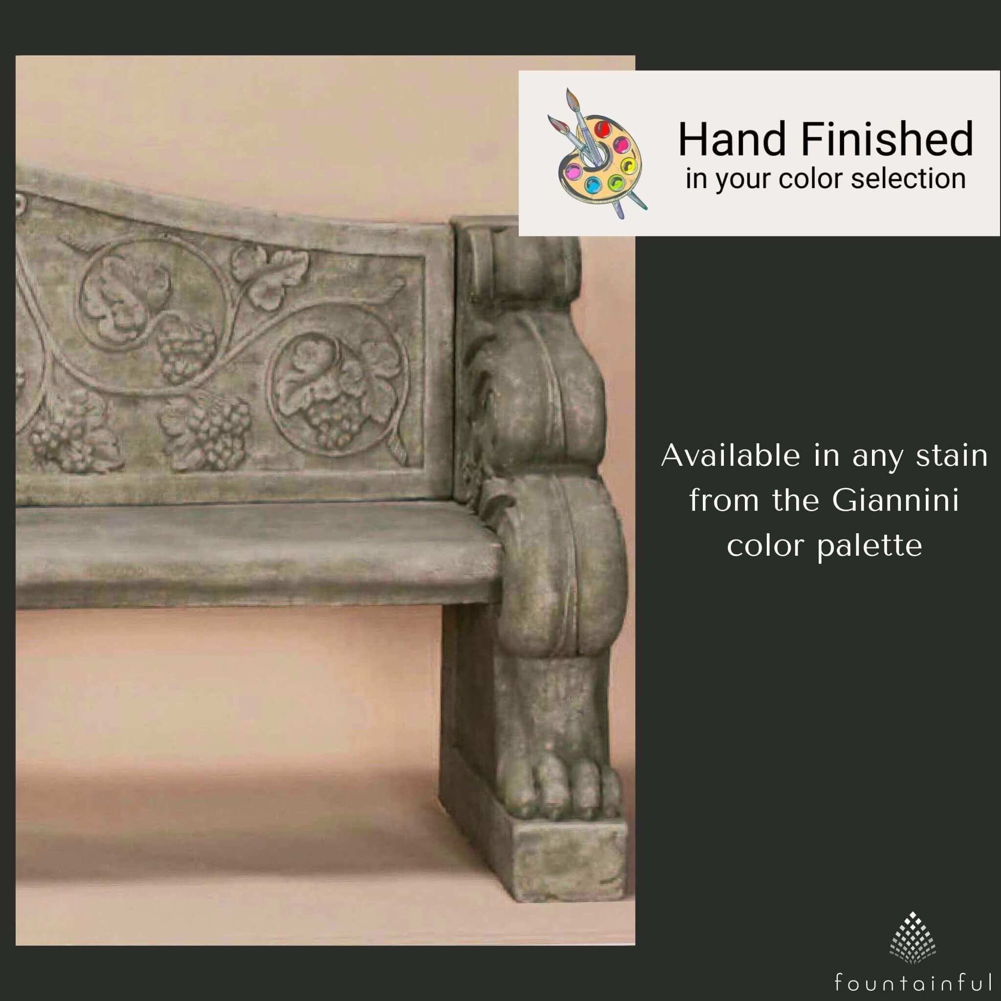 Villa Antinori Concrete Garden Bench - Giannini #558