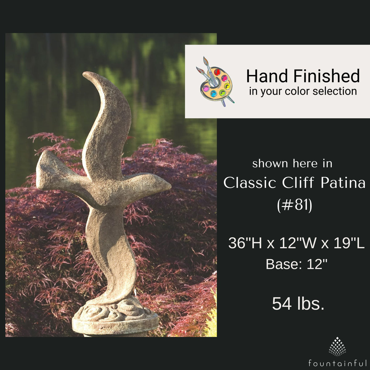 Gentle Flight Concrete Garden Statue - Massarellis #7595