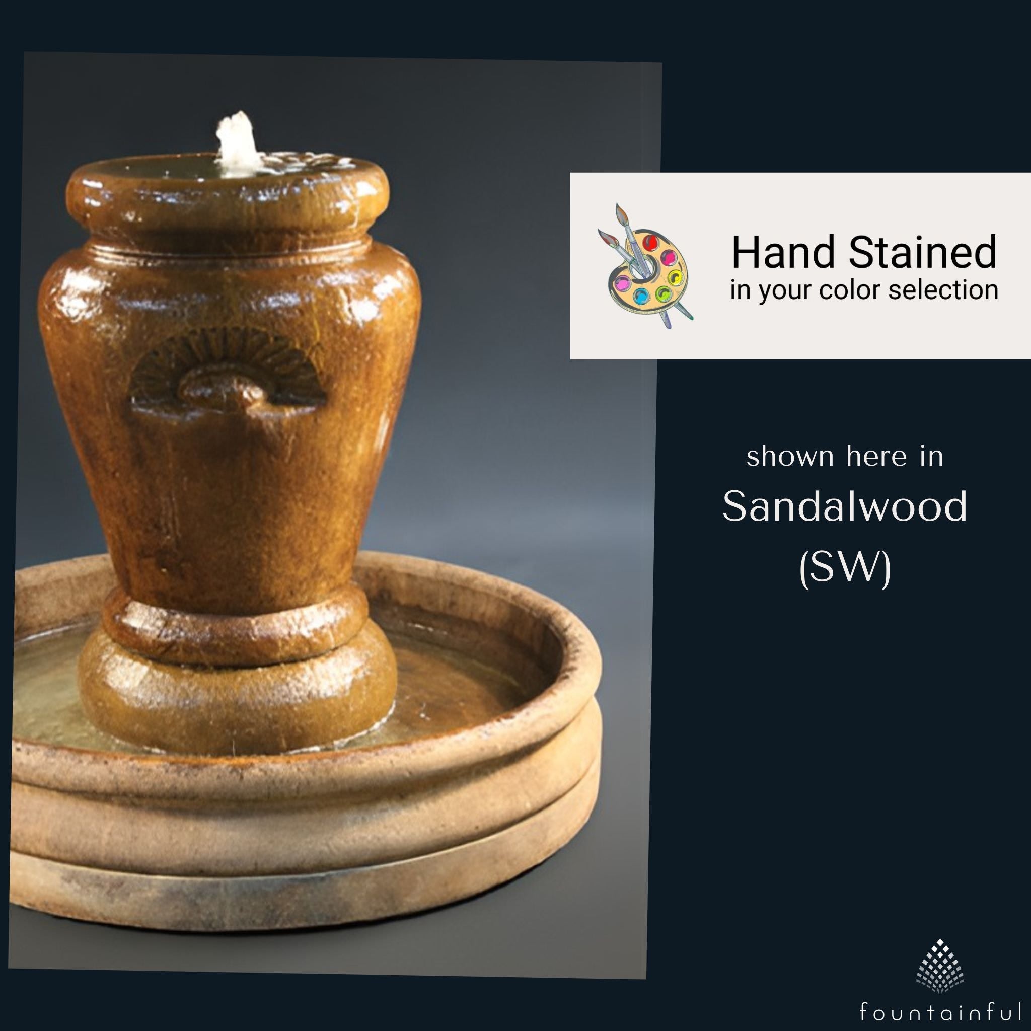 Jardine Concrete Vase/Pot Fountain w/46" Basin - Fiore #668F46