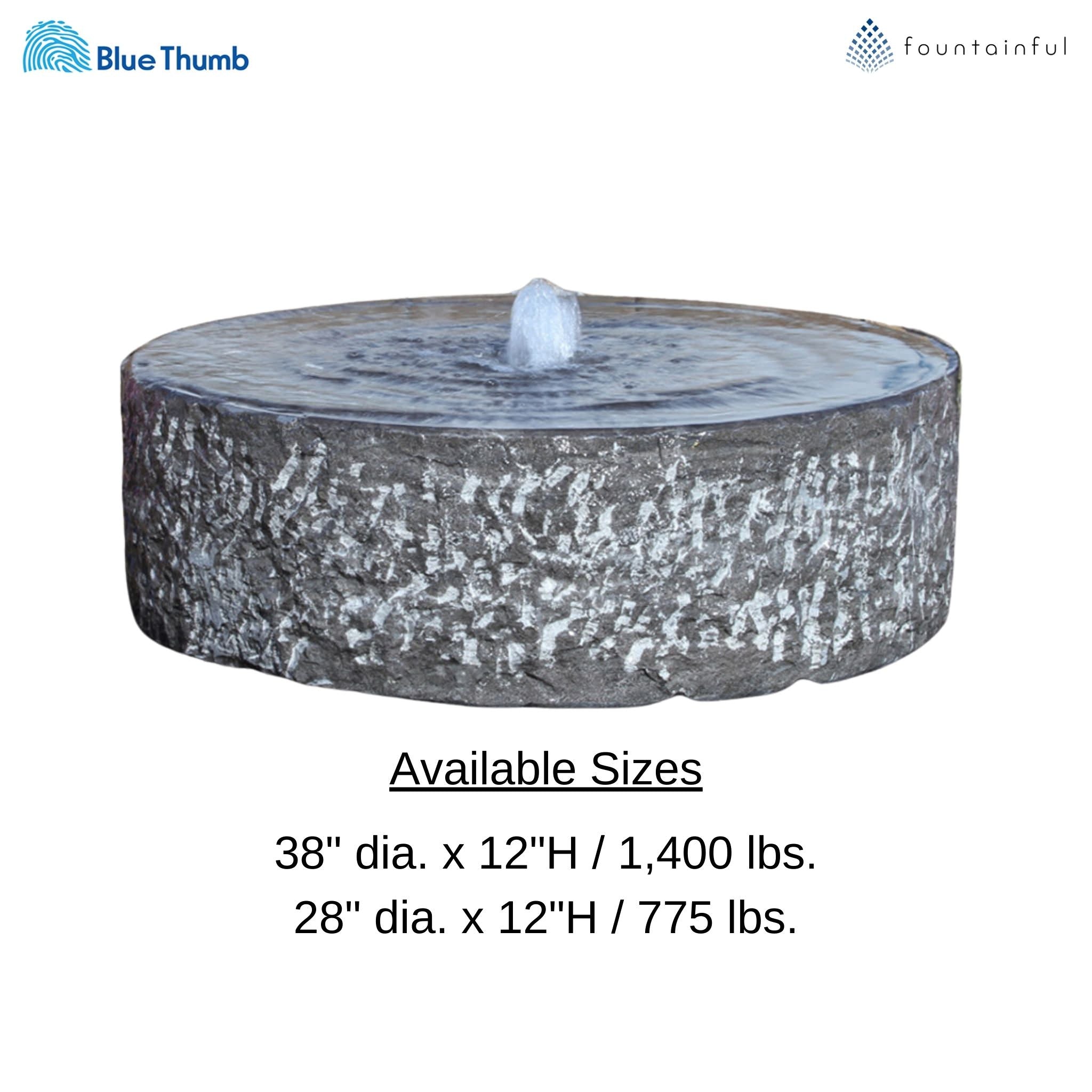 Basalt "Yoshida" Round Fountain & Pooling Block - Complete Kit - Blue Thumb