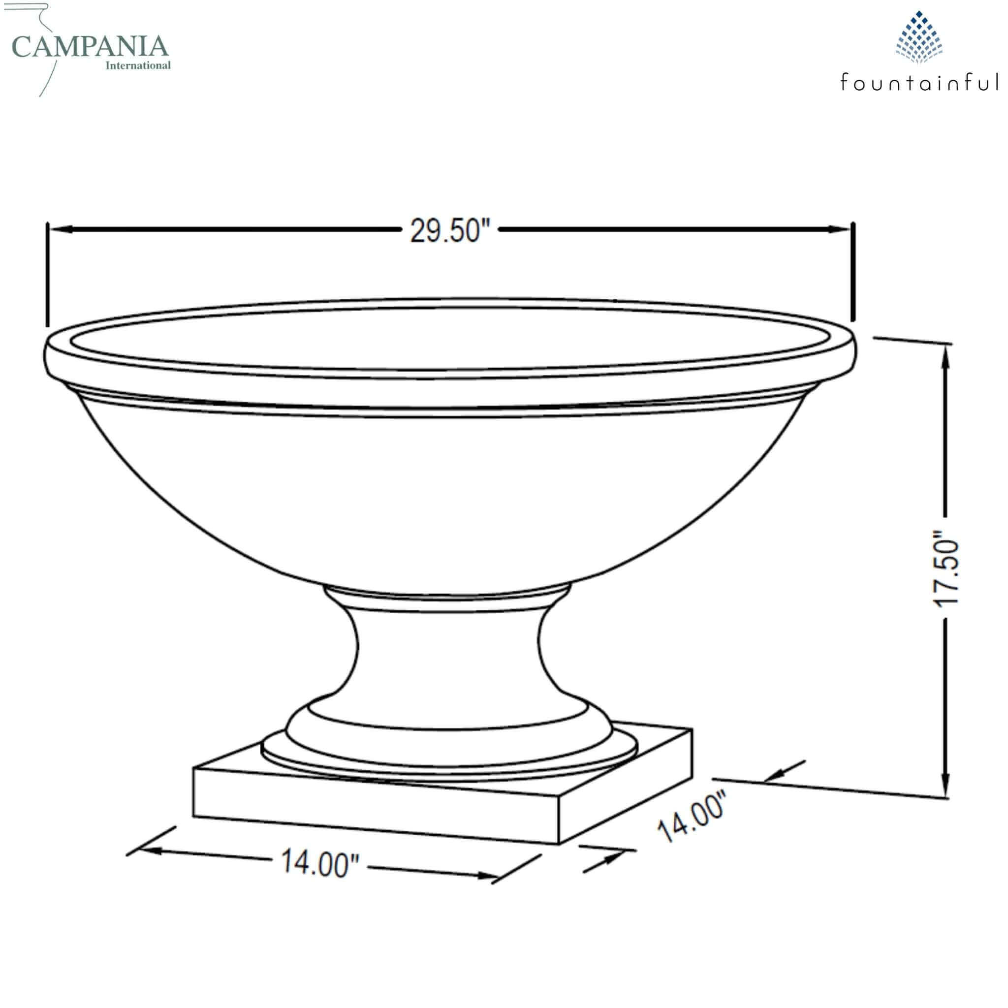 Low Savannah Concrete Urn Planter - Campania #P734