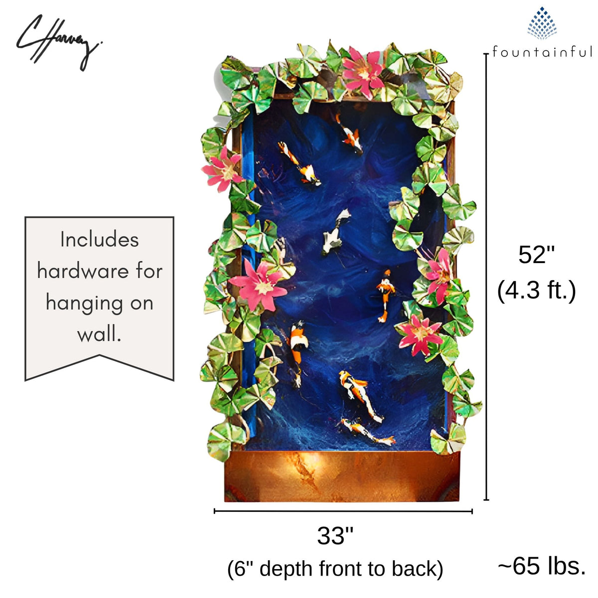 Koi & Lotus Wall Fountain - CHG