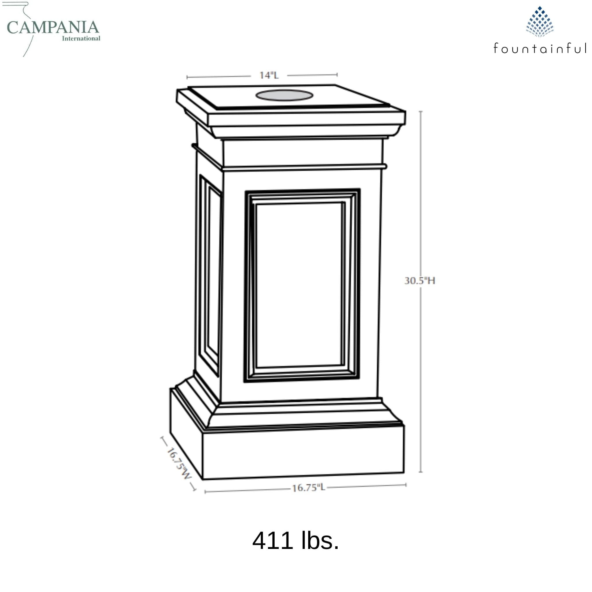 Coachhouse Concrete Planter Pedestal - Campania #PD191