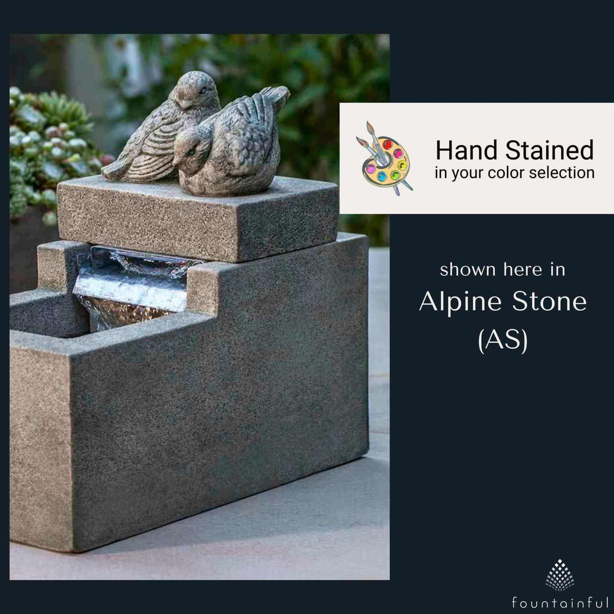Mini Element Bird Concrete Fountain - Campania #FT252