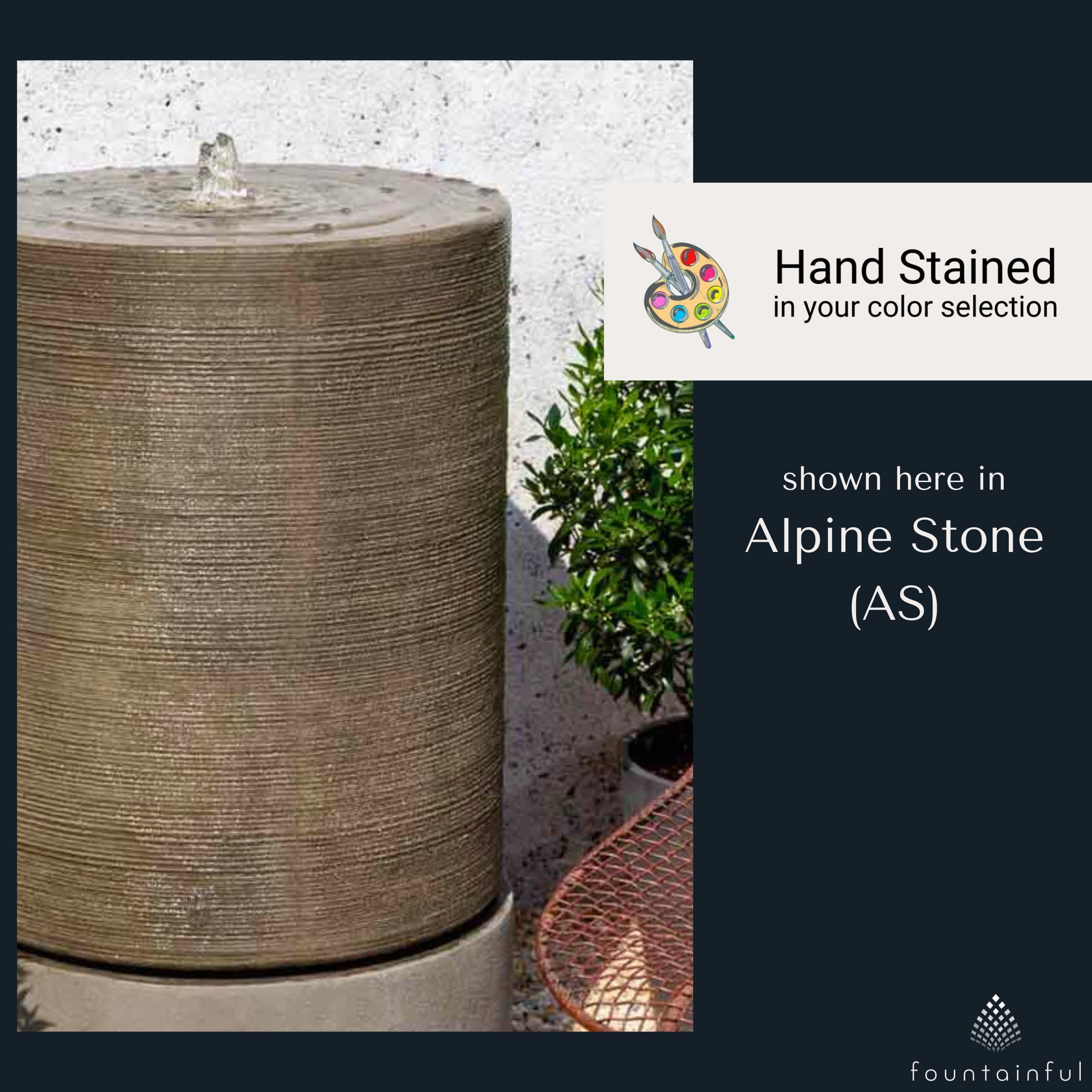 Large Cylinder GFRC Tower Fountain - Campania #1107