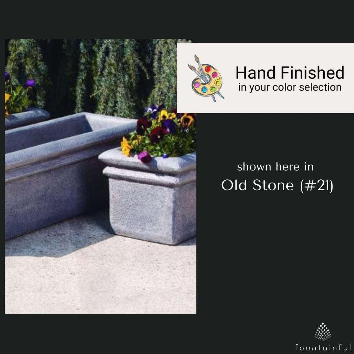 Double Rim Concrete Window Box Planters - Massarellis
