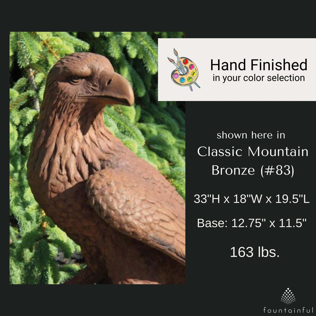 Large Eagle Concrete Garden Statue - Massarellis #2076