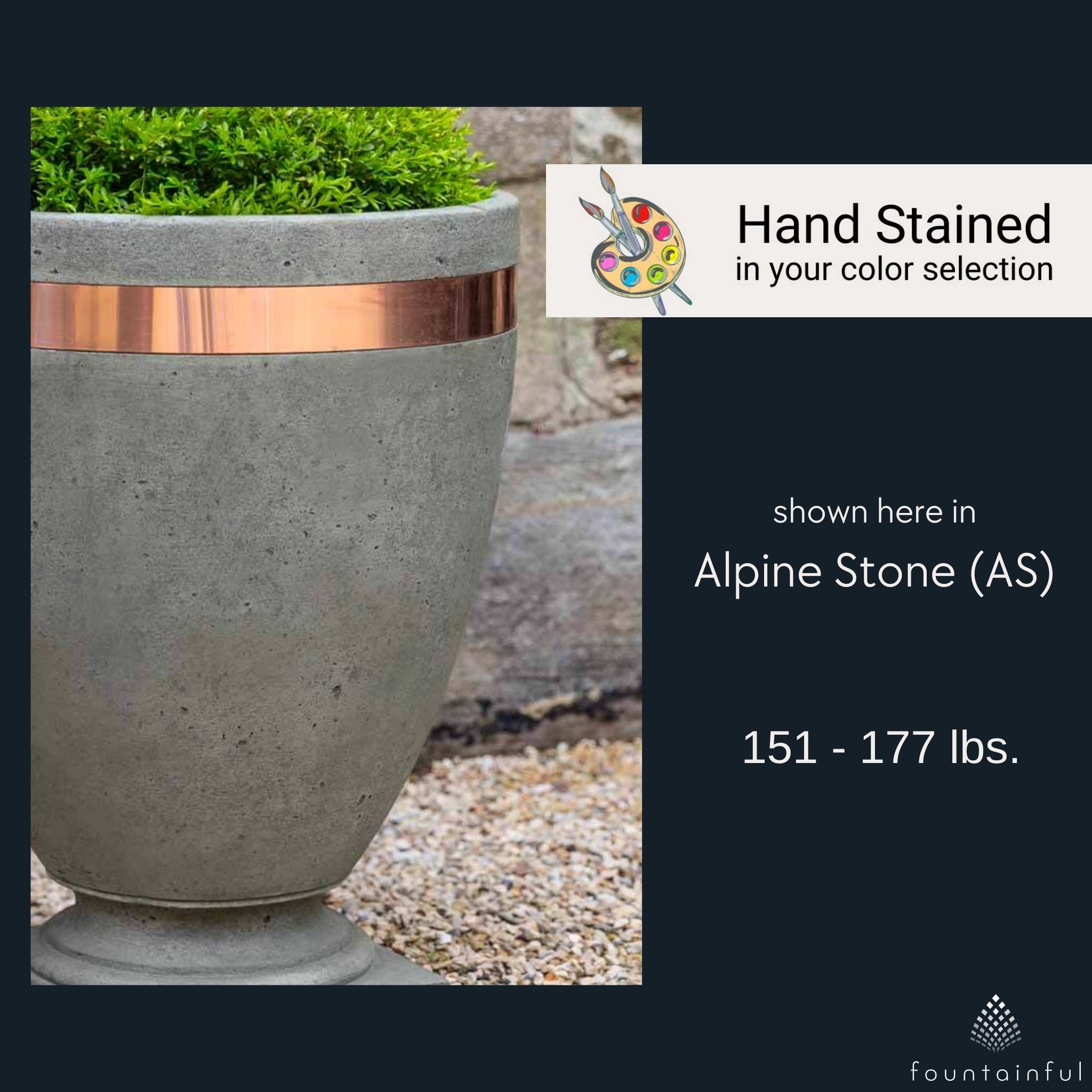Moderne Copper Banded Concrete Planters - Campania