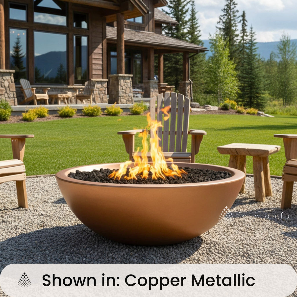 Sedona Large Concrete Gas Fire Pit - The Outdoor Plus