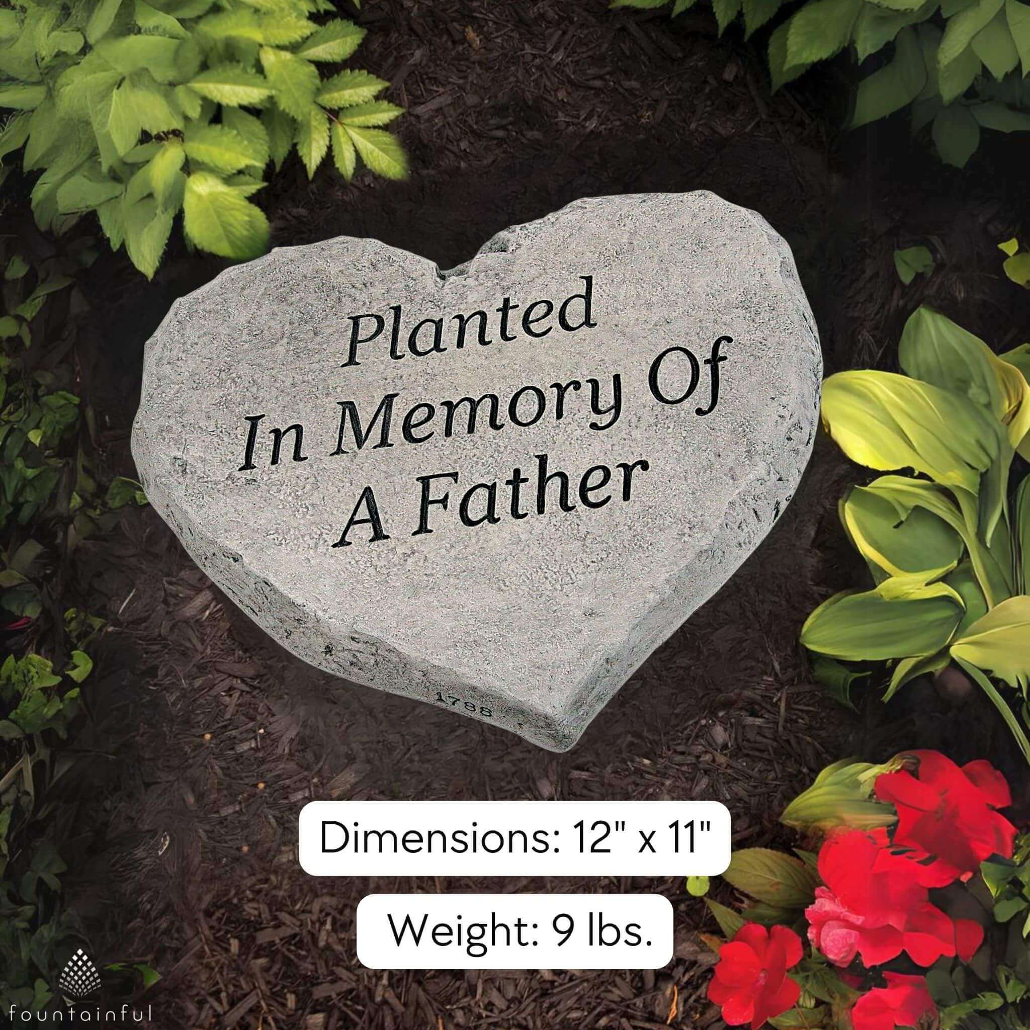 Father Memorial Concrete Garden Greeting Stone - Massarellis #1788
