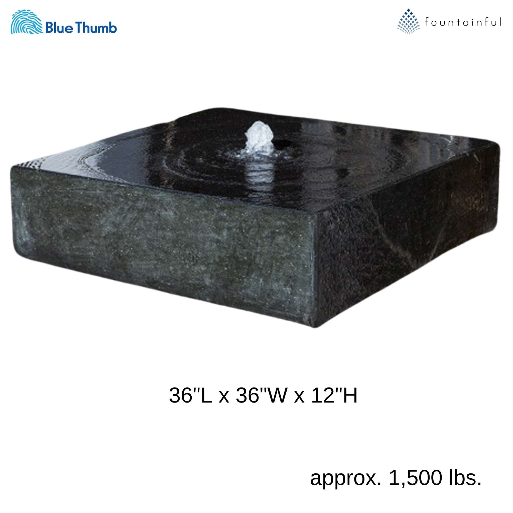 Basalt "Yoshida" Square Fountain & Pooling Block - Complete Kit - Blue Thumb